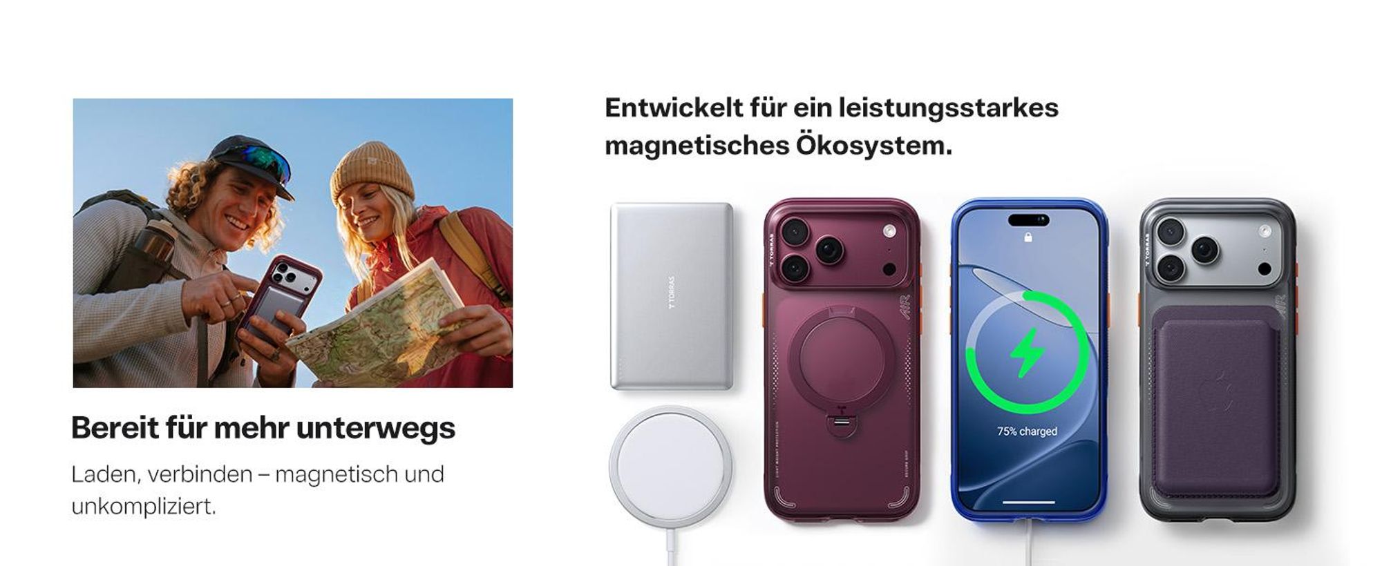 TORRAS Ostand Q3 Air Hülle für iPhone 18 Pro Handyhülle mit Airbag-Schutz & integriertem Ständer, Hellblau