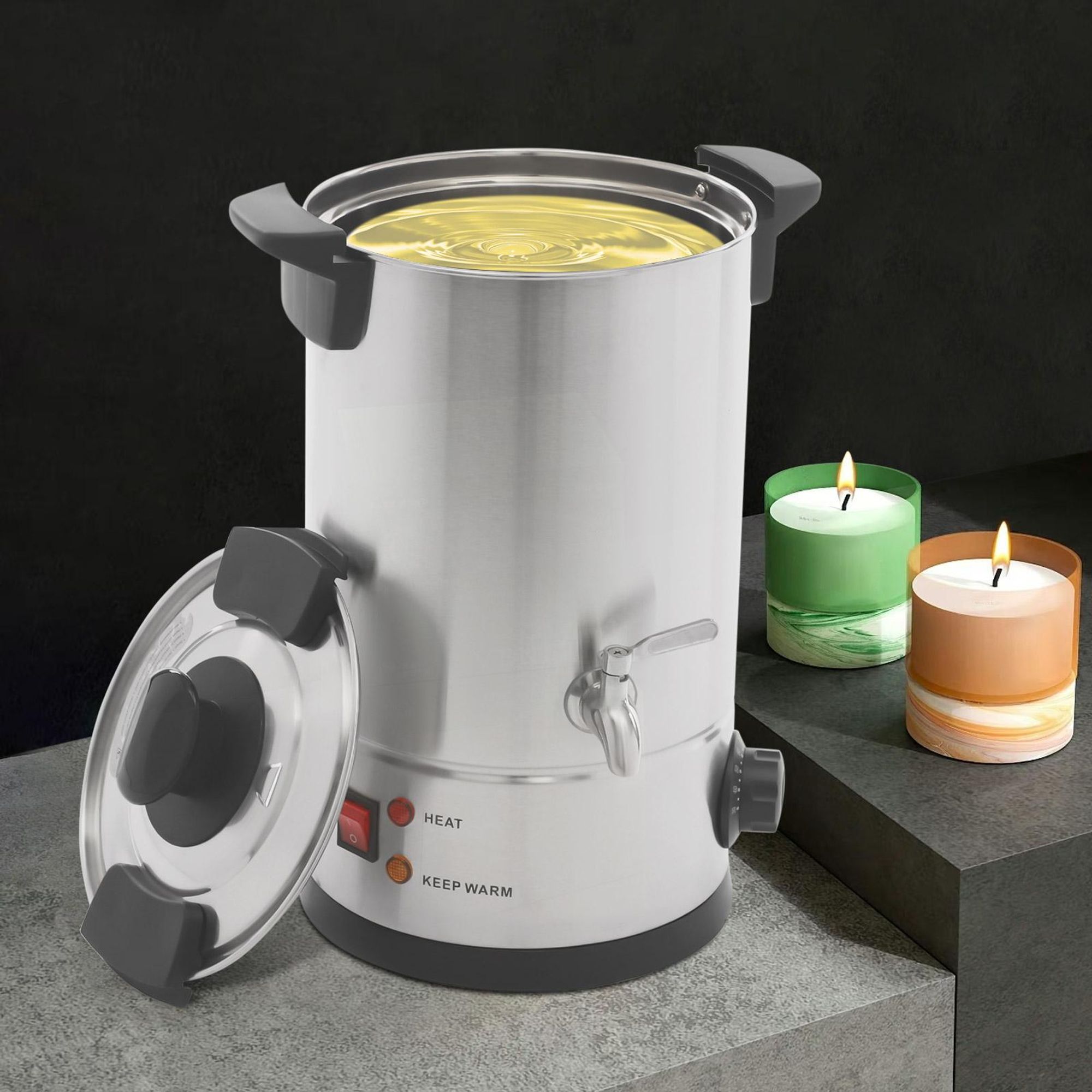 8L Wachsschmelzer, Elektrischer Wachsschmelztopf, Wachsschmelzer mit einstellbarer Temperatur