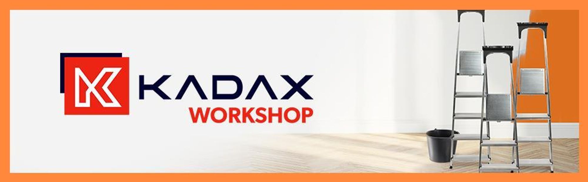 KADAX Aluminiumleiter "Vulvik", Klapptrittleitern, Stehleiter bis zu 125 kg, klappbare Leiter mit Ablage, 7 Stufen