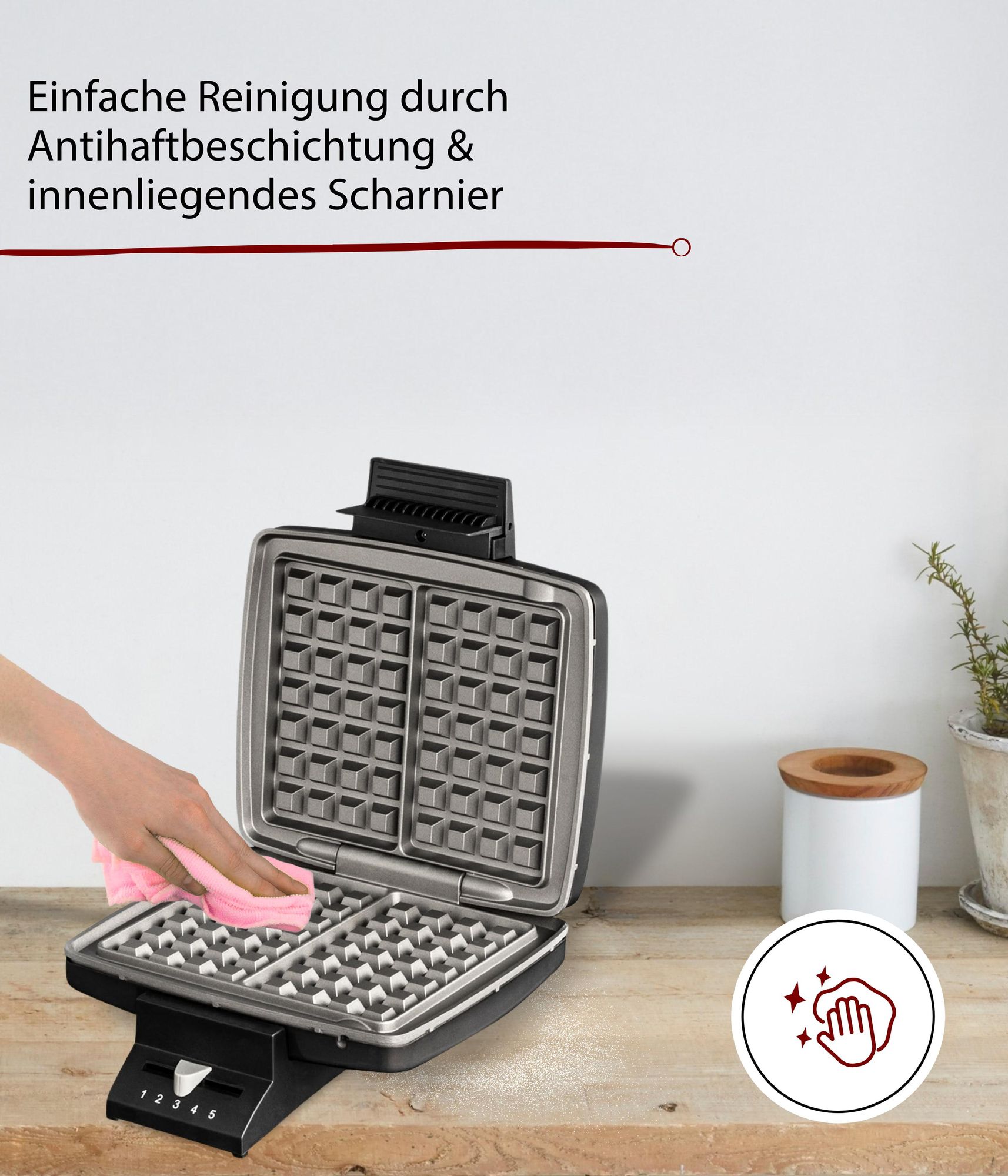 Einfache Reinigung mit feuchtem Tuch