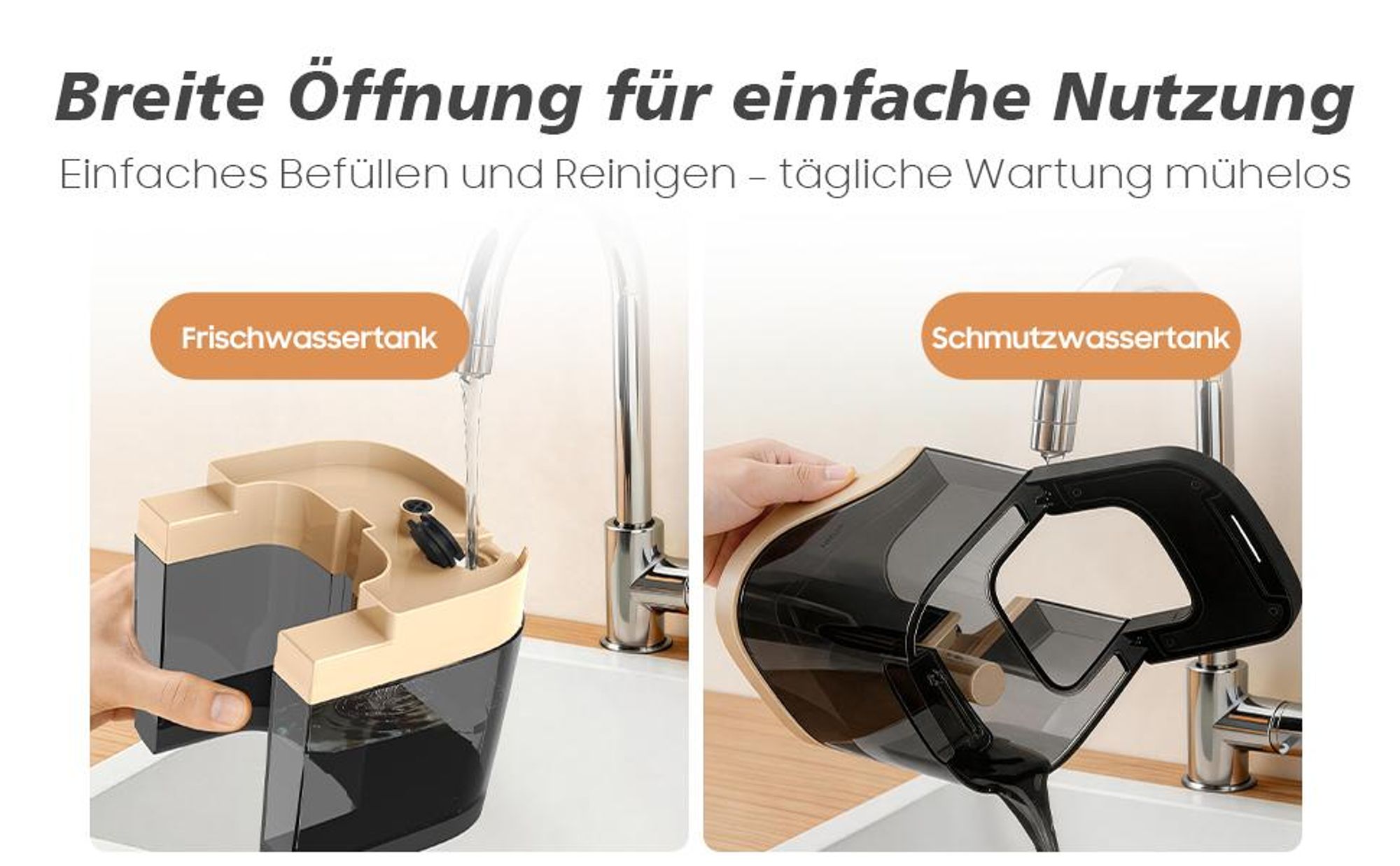 Waschsauger Polsterreiniger, Frisch-/Schmutzwassertank, tragbare Selbstreinigungsfunktion am Griff, 400 W, 13 kPa, schnelle & einfache Tiefenreinigung