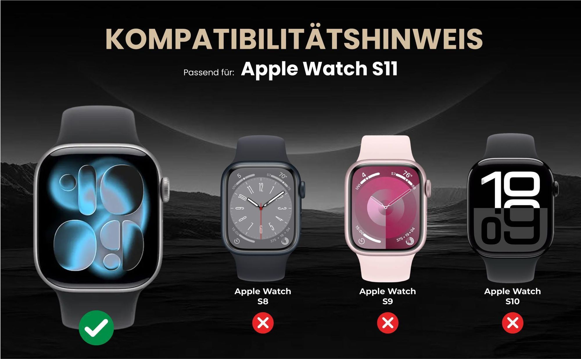 Kompatibilitätshinweise Armband für Apple Watch Series 11 46mm
