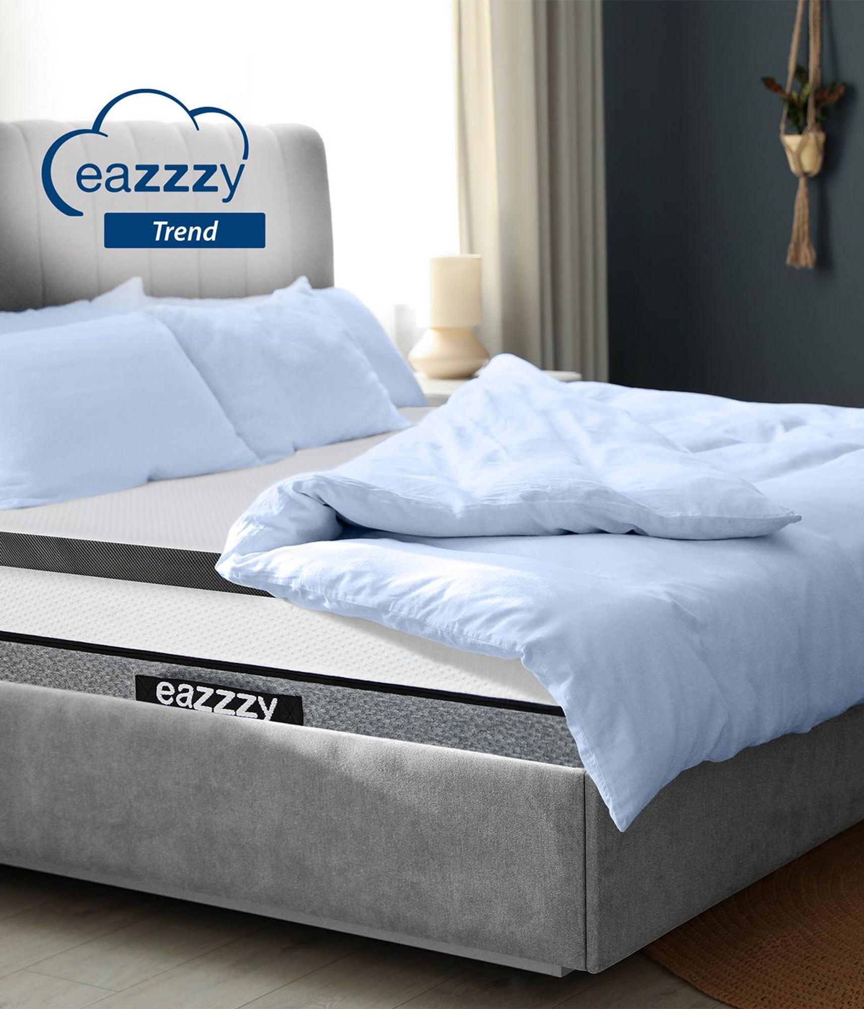 Genius eazzzy Topper Trend, 180x 200x 5 cm Matratzentopper, atimungsaktiv, Memory Schaum, Allergiker geeignet Matratzenauflage mit abnehmbarem Bezug