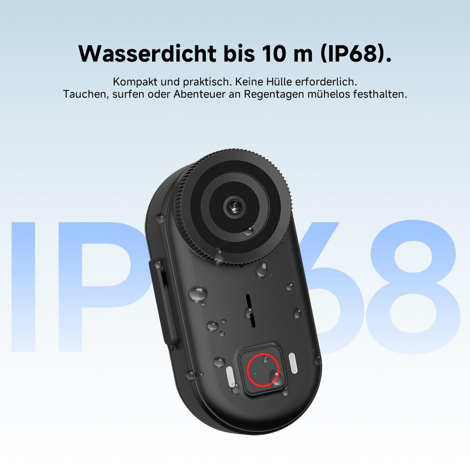 SVBONY SVGo M3 POV Action Kamera, 4K/30fps, 64GB Speicher, 43g Ultraleichte, Mini Bodycam, IP68 Wasserdicht bis 10m, 300 Min Akkulaufzeit, WLAN App