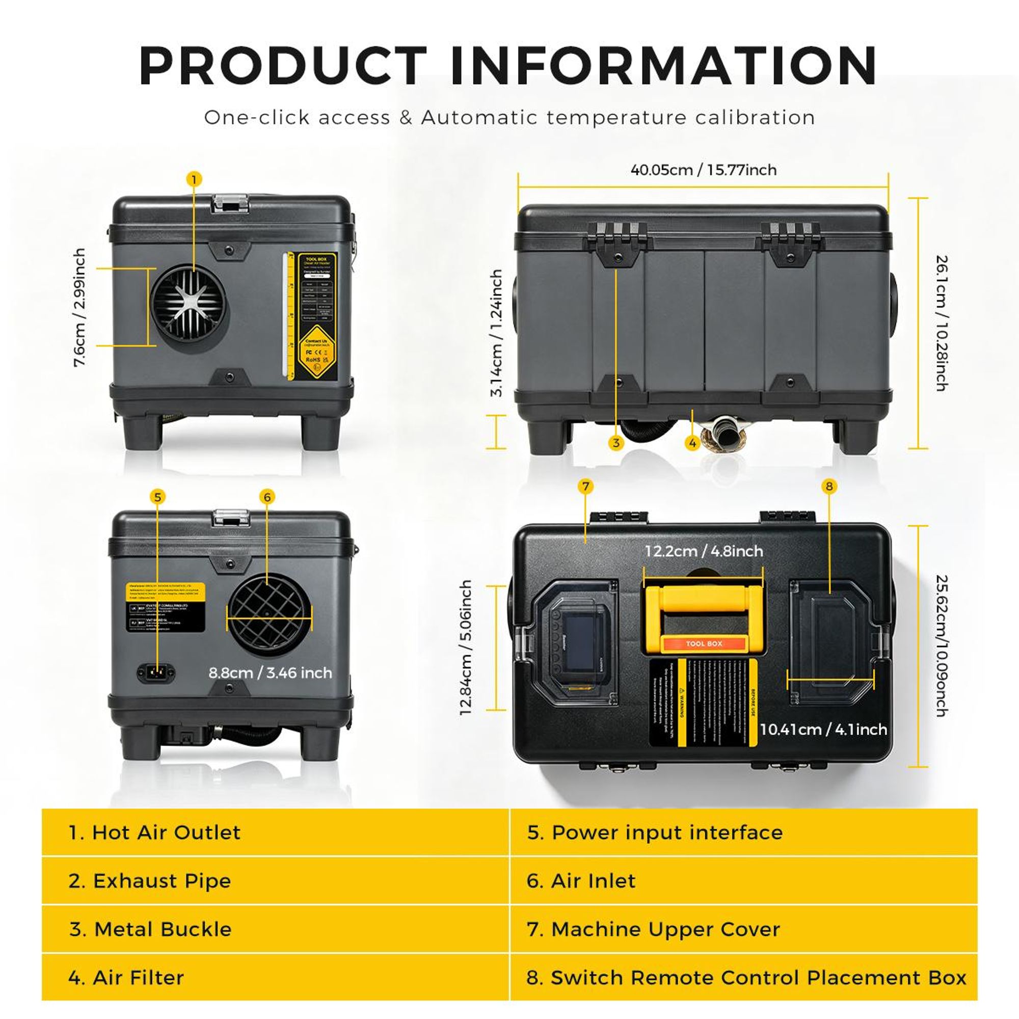 Diesel‑Luftheizung Standheizung 8KW 12V/24V WiFi Bluetooth CO‑Überwachung Höhenmodus für Wohnmobil, Camper, LKW, Boot und Ferienhaus