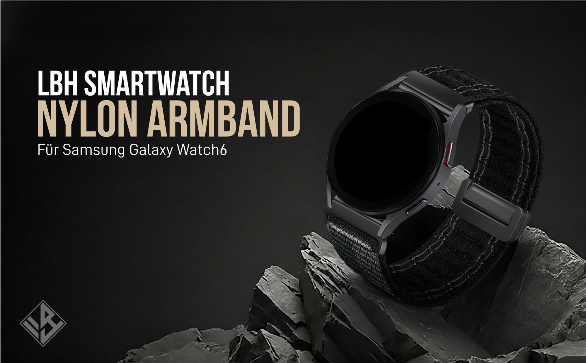 Schwarzes Armband für Samsung Galaxy Watch6 44mm mit Magnetverschluss