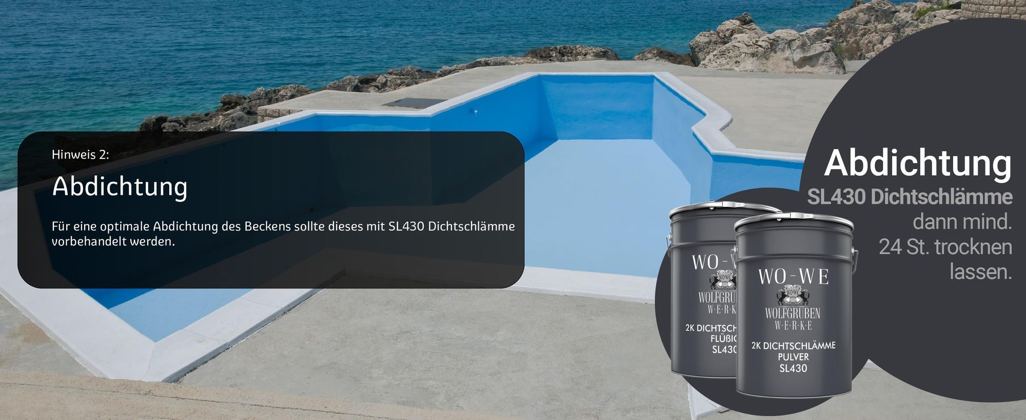 WO-WE 2K Schwimmbadfarbe SL450 Abdichtung