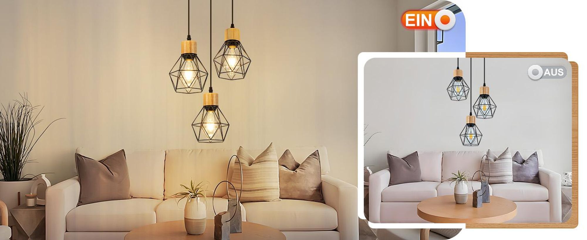 ZMH Pendelleuchte Esstisch Hängelampe 3 Flammig Esszimmerlampe E27 Küchenlampe Rund Industrial Hängelampe für Esszimmer Küche (ohne Leuchtmittel)