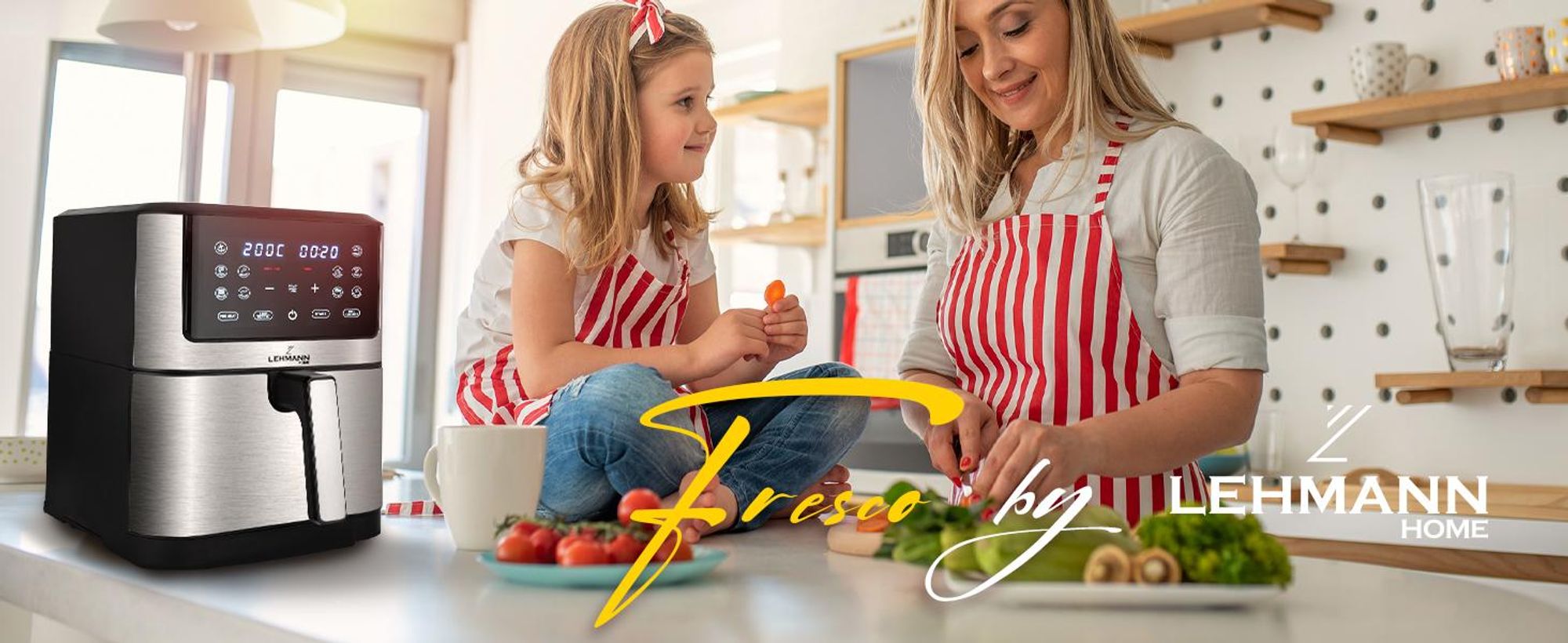 LEHMANN Friteuse sans Huile 8L, Air Fryer XXL - 8 Programmes, 76-200 °C, Écran Tactile, Revêtement Antiadhésif
