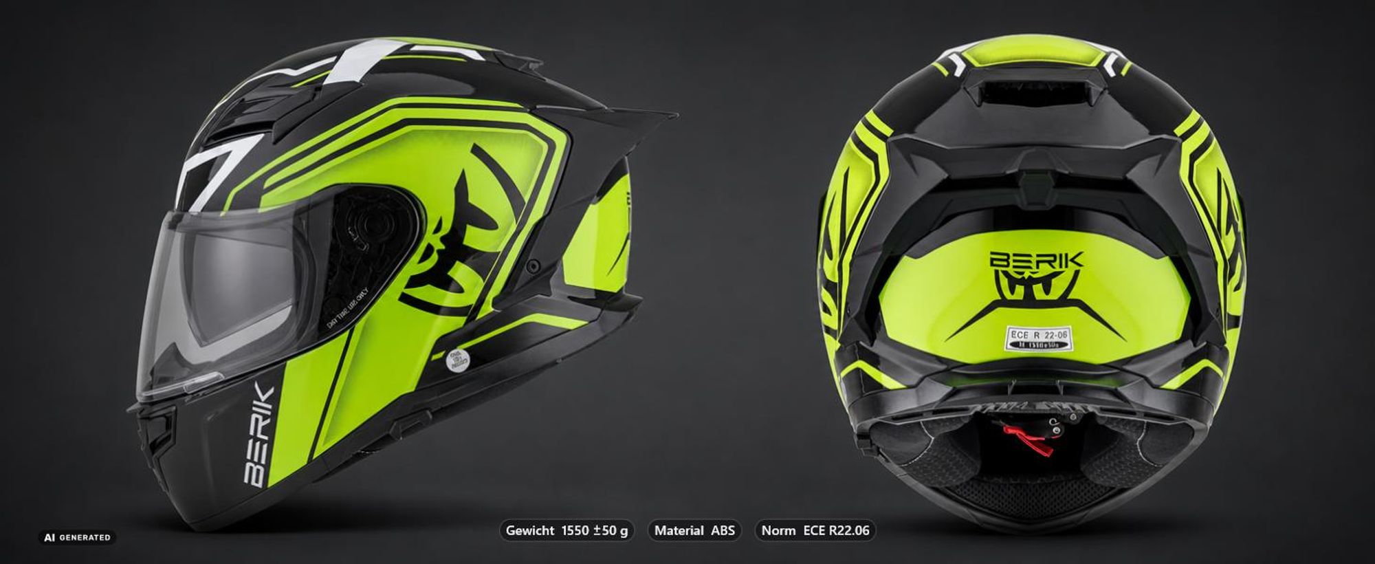 Berik FF871 Mapuro Helm, schwarz/orange, XS
