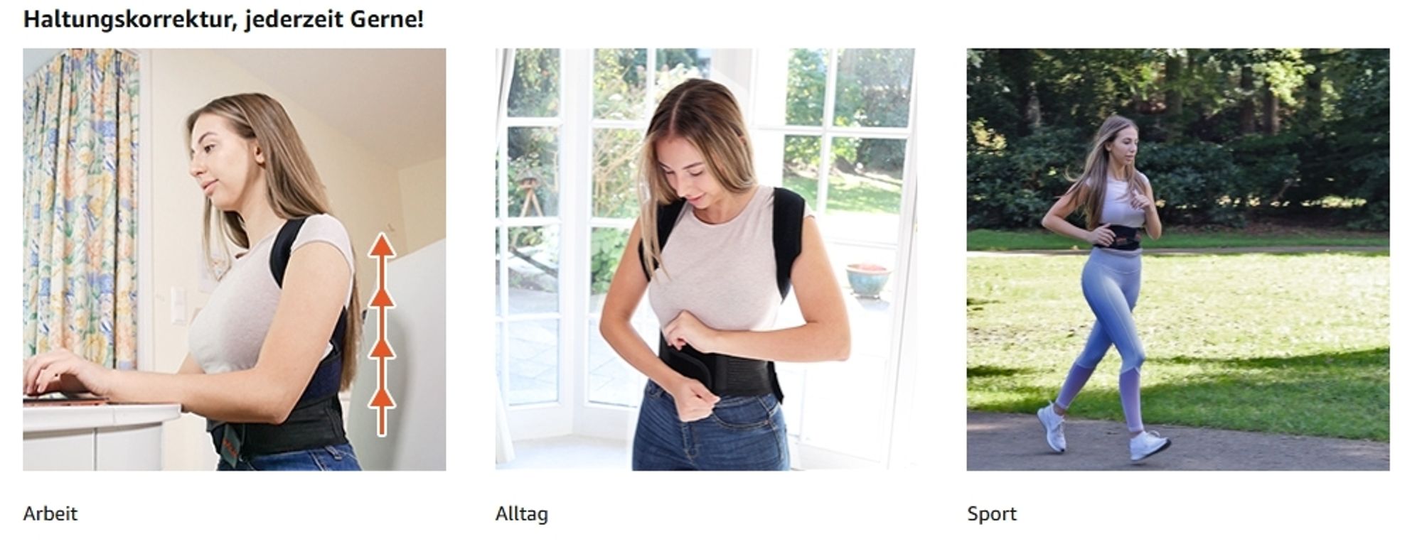 DH FitLife Haltungskorrektur | Rücken Geradehalter mit Taille | Haltungstrainer | Rückentrainer | Rücken & Schultergurt | Rückenstütze | Posture Corrector | für Damen u. Herren | M Taille 80-100cm