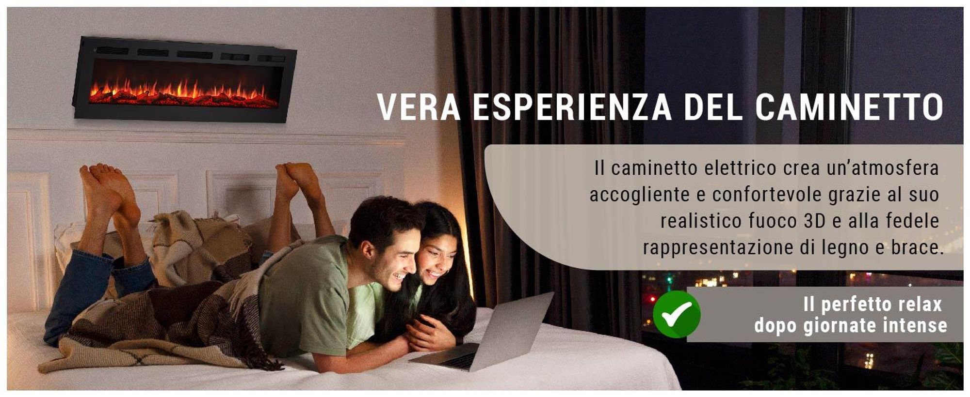 Camino elettrico BALDERIA Leif 60 - 2in1 - nero