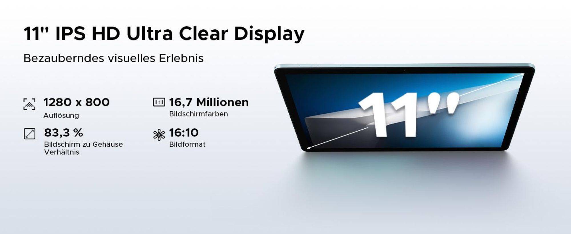 DOOGEE Tab A9+- Tablet,Android 16, 11 Zoll, 20(4+16)GB+64GB(bis 2TB erweiterbar), 90Hz, WiFi 5,8580mAh,Widevine L1