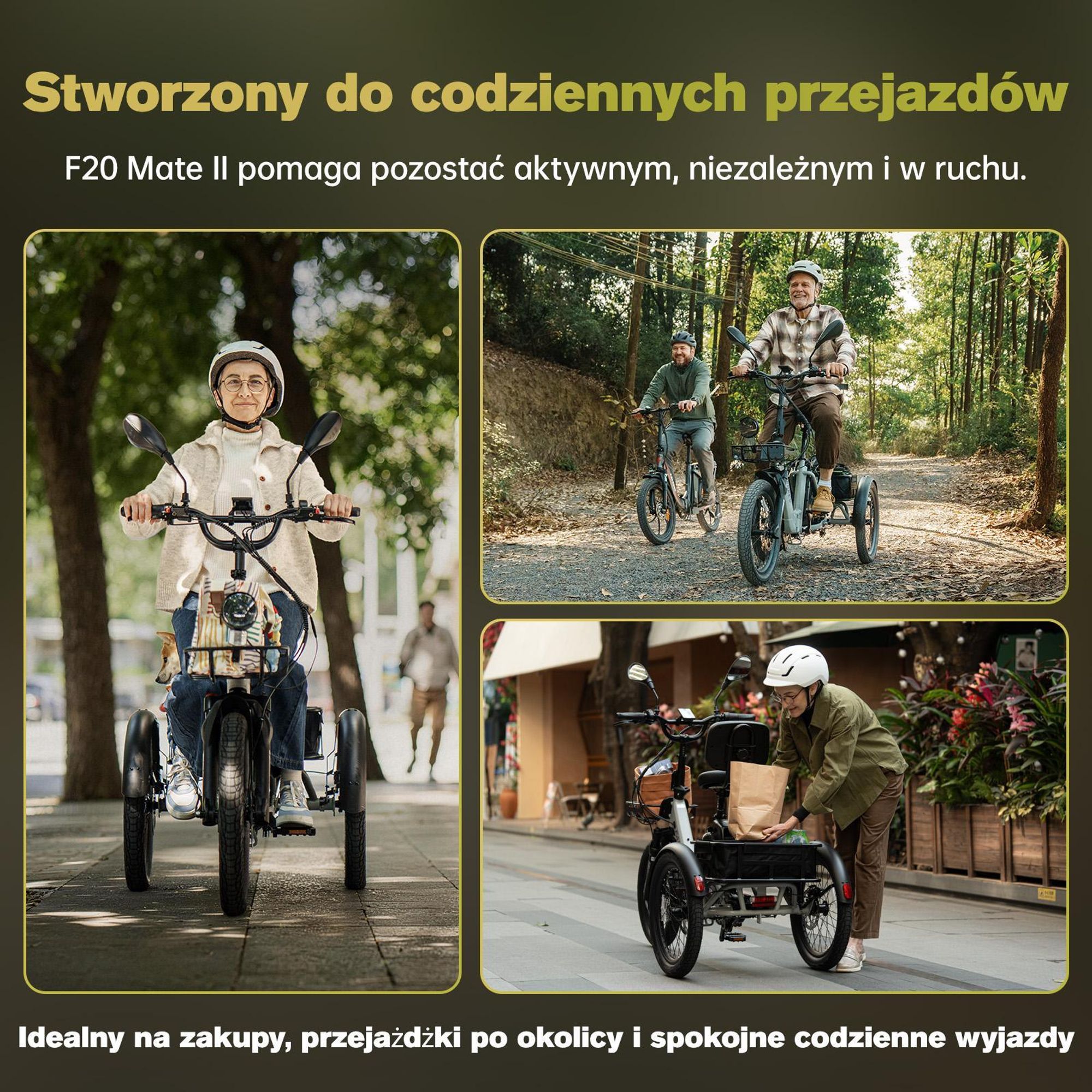 Rower elektryczny FAFREES F20 Mate II - Silnik 250W Akumulator 48V25AH 20 Calowe Opony Hydrauliczny hamulec tarczowy - Zielony wojskowy