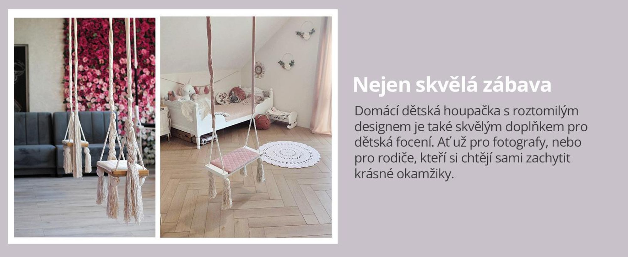 Create for you® - Dřevěná Houpačka Pro Děti, Bezpečná Domácí Houpačka, Velká Dětská Houpačka Do Interiéru, Sedátko Z Měkkého Materiálu, Výškově Nastavitelná - Béžová
