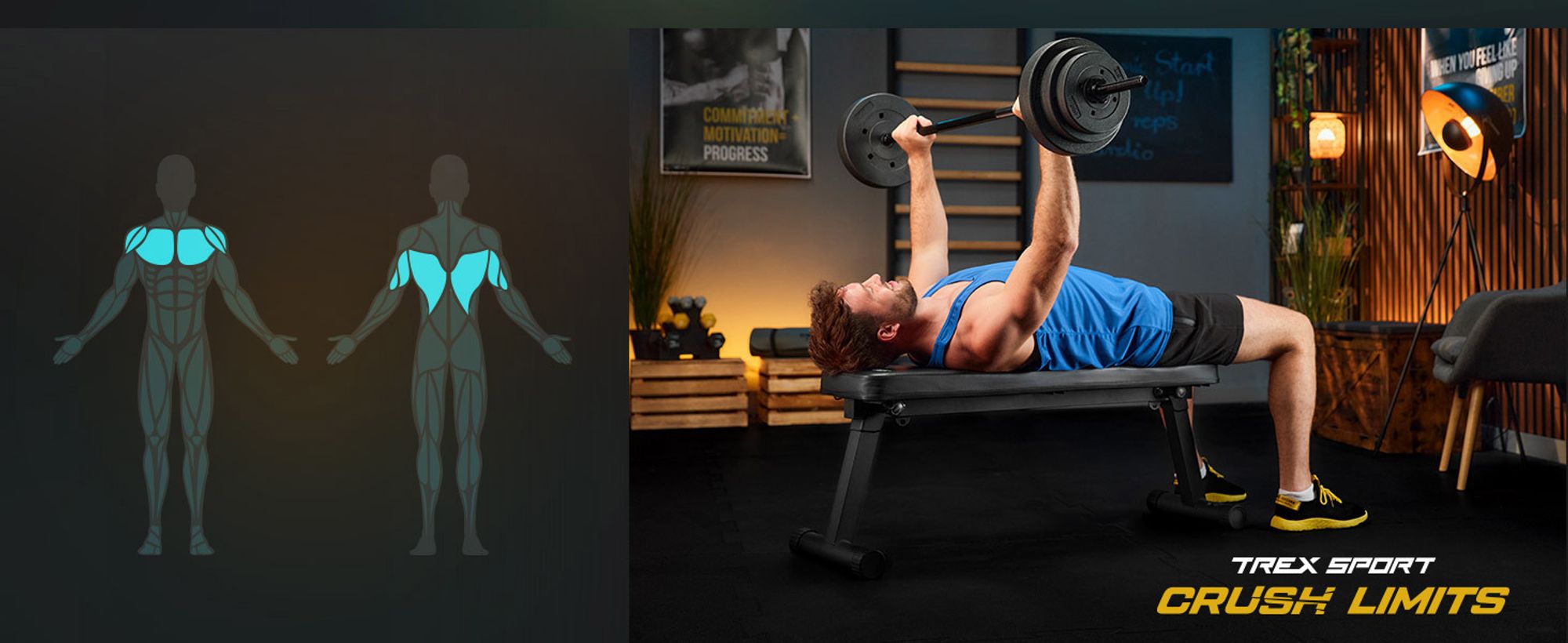 TREX SPORT Langhantelstange TX-150SP | 150cm Stahl Hantelstange für Krafttraining, 25mm |Rutschfeste Griffe, Sternverschlüsse, bis 100kg Belastbarkeit