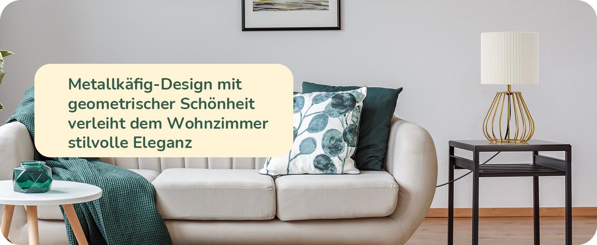 EDISHINE Tischlampe mit Kabelschalter, Nachttischlampe aus Metall, Deko Tischleuchte für Wohnzimmer
