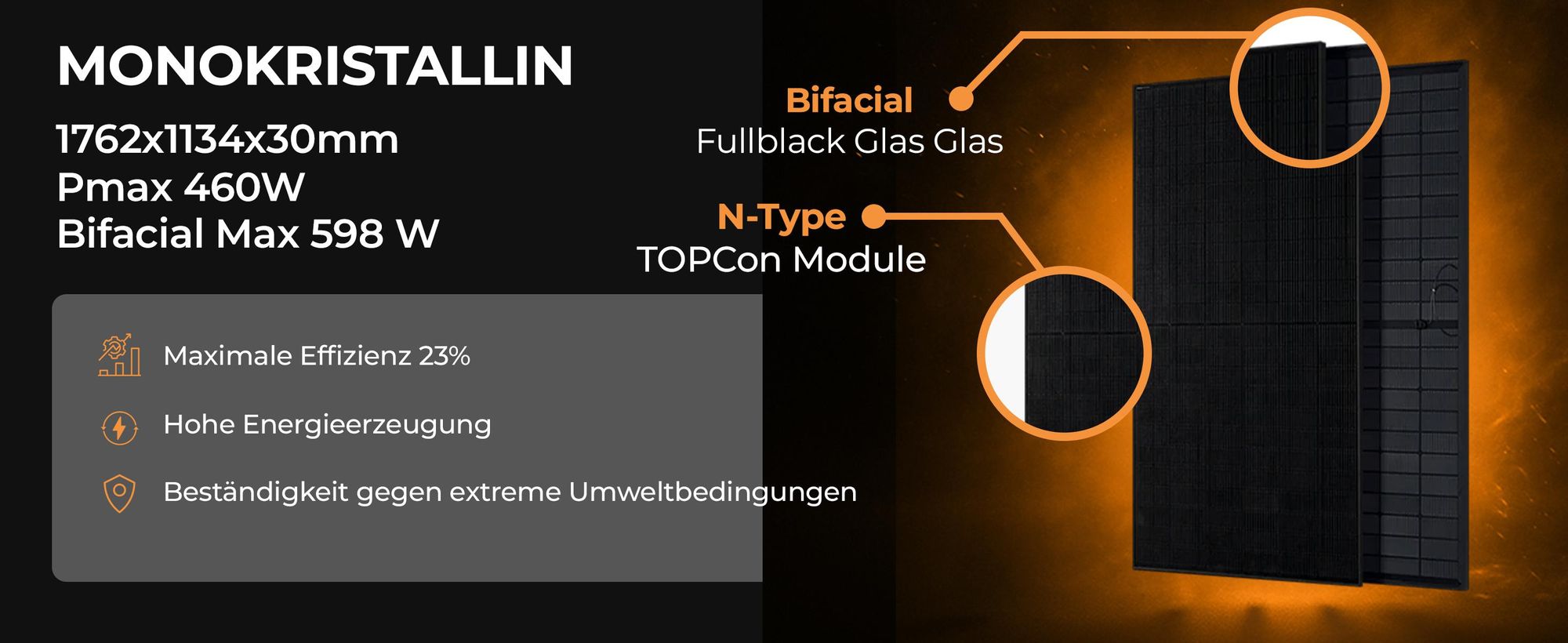 SolarModul 460W N-Type for 920W Balkonkraftwerk
