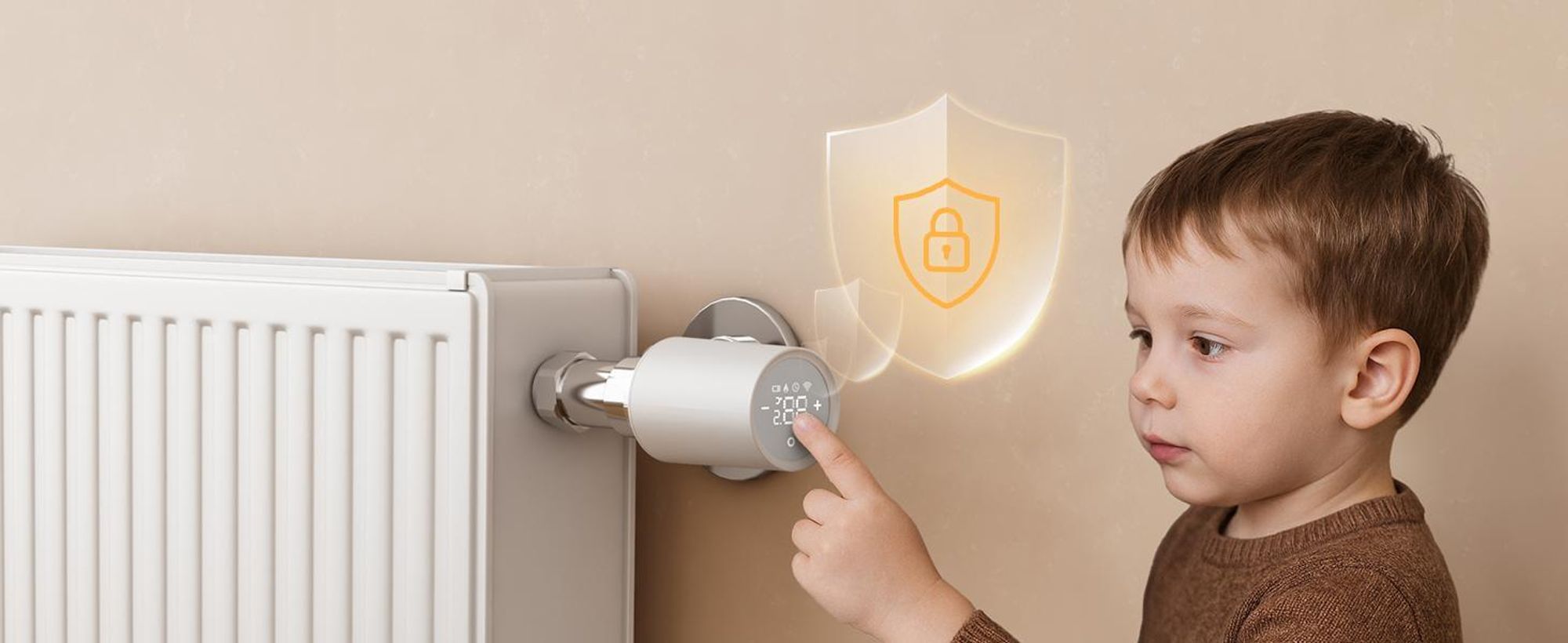 EMKE Heizkörperthermostat Intelligent mit Smart Gateway – Weiß ABS-Gehäuse Fernsteuerung Fenster-Offenerkennung & Kindersicherung