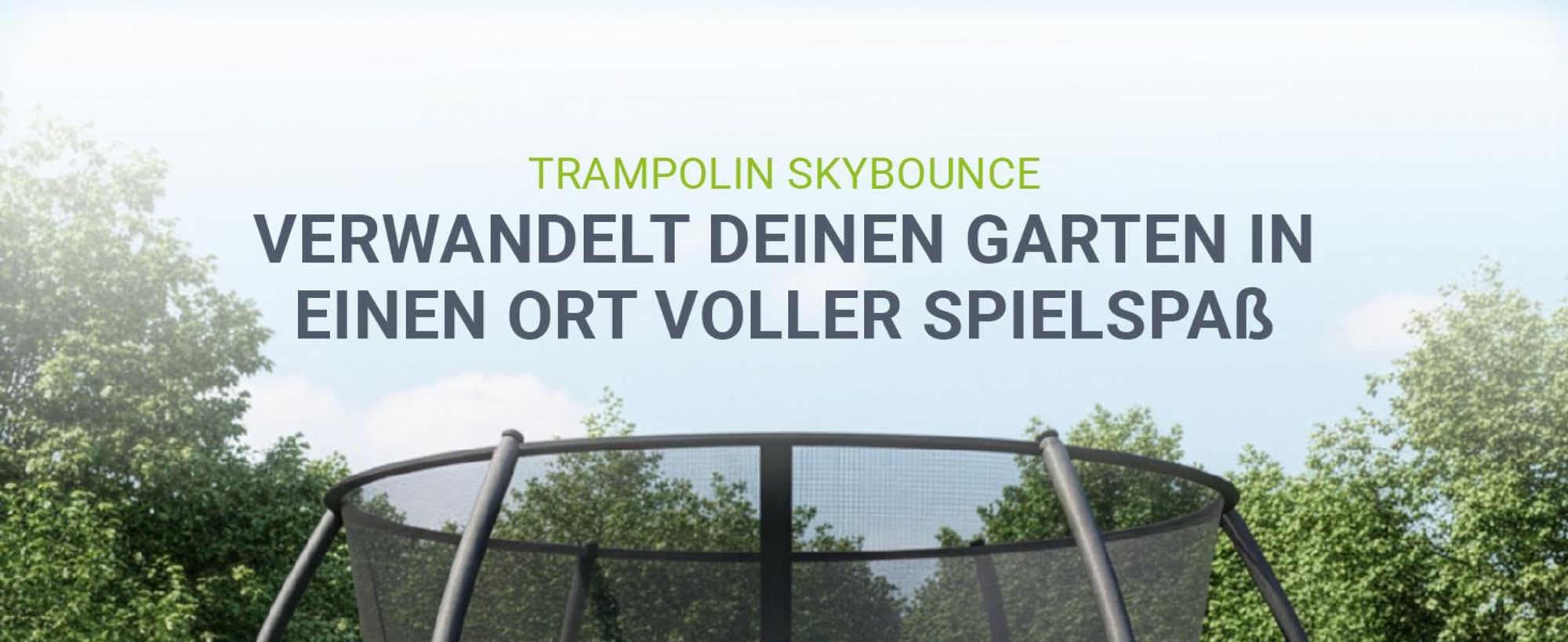 Juskys Trampolin SkyBounce S Ø 228 cm mit Sicherheitsnetz & Leiter