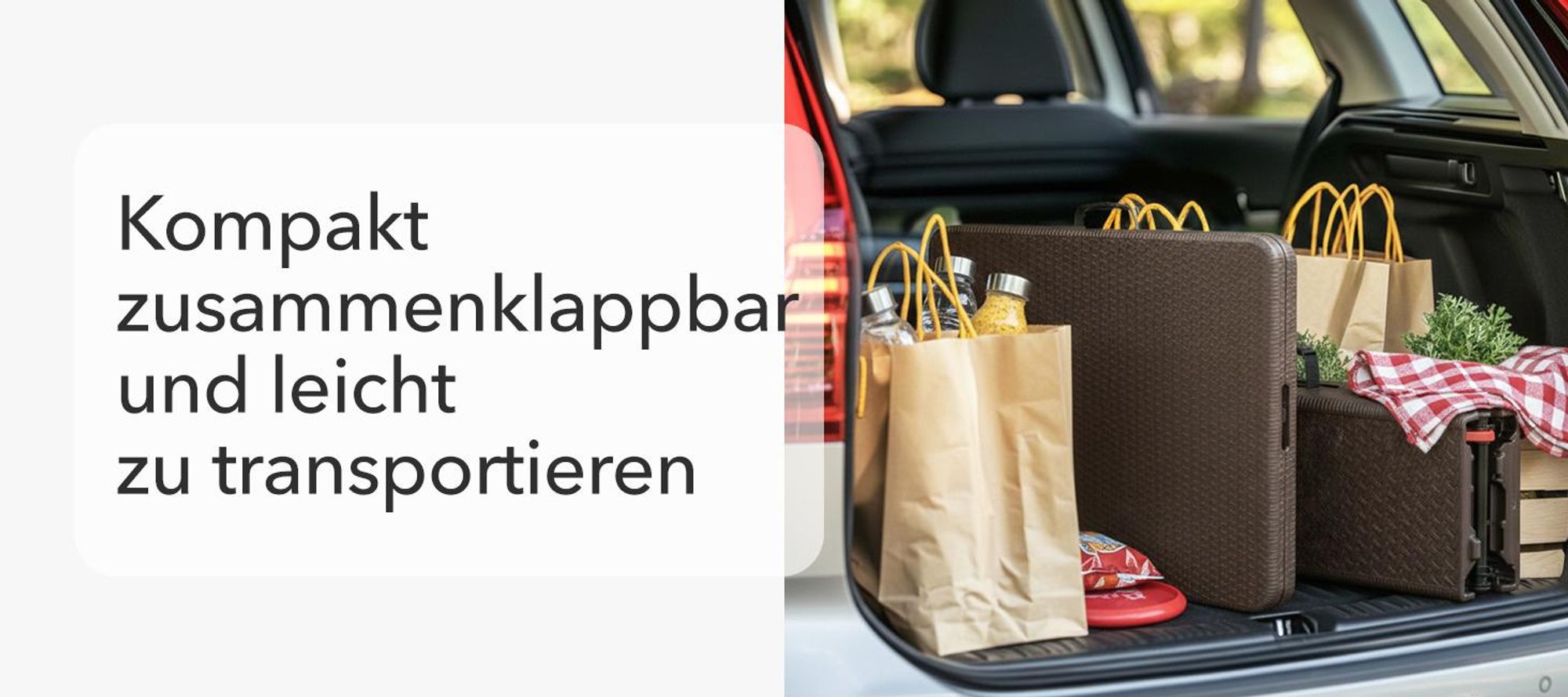 Floordirekt Gartenbank Kagawa klappbare Sitzbank wetterfest 183 cm in Braun für Garten, Balkon & Events