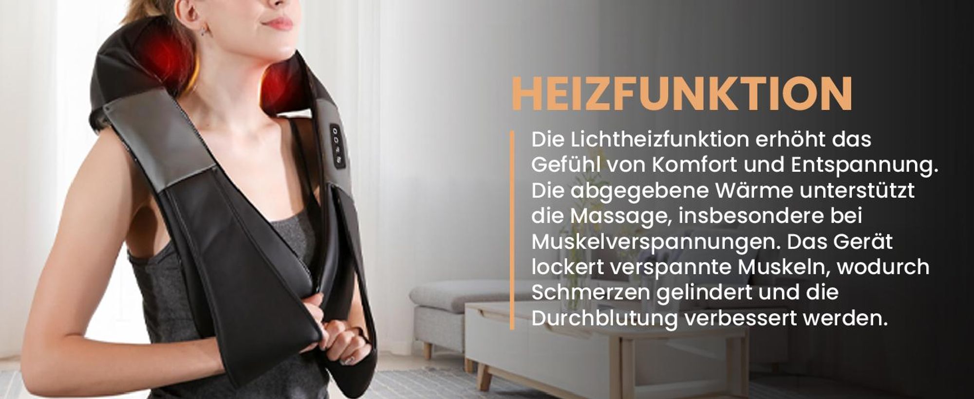 Nackenmassagegerät  Rücken ganzer Körper Masagegerät Shiatsu mit Erwärmung