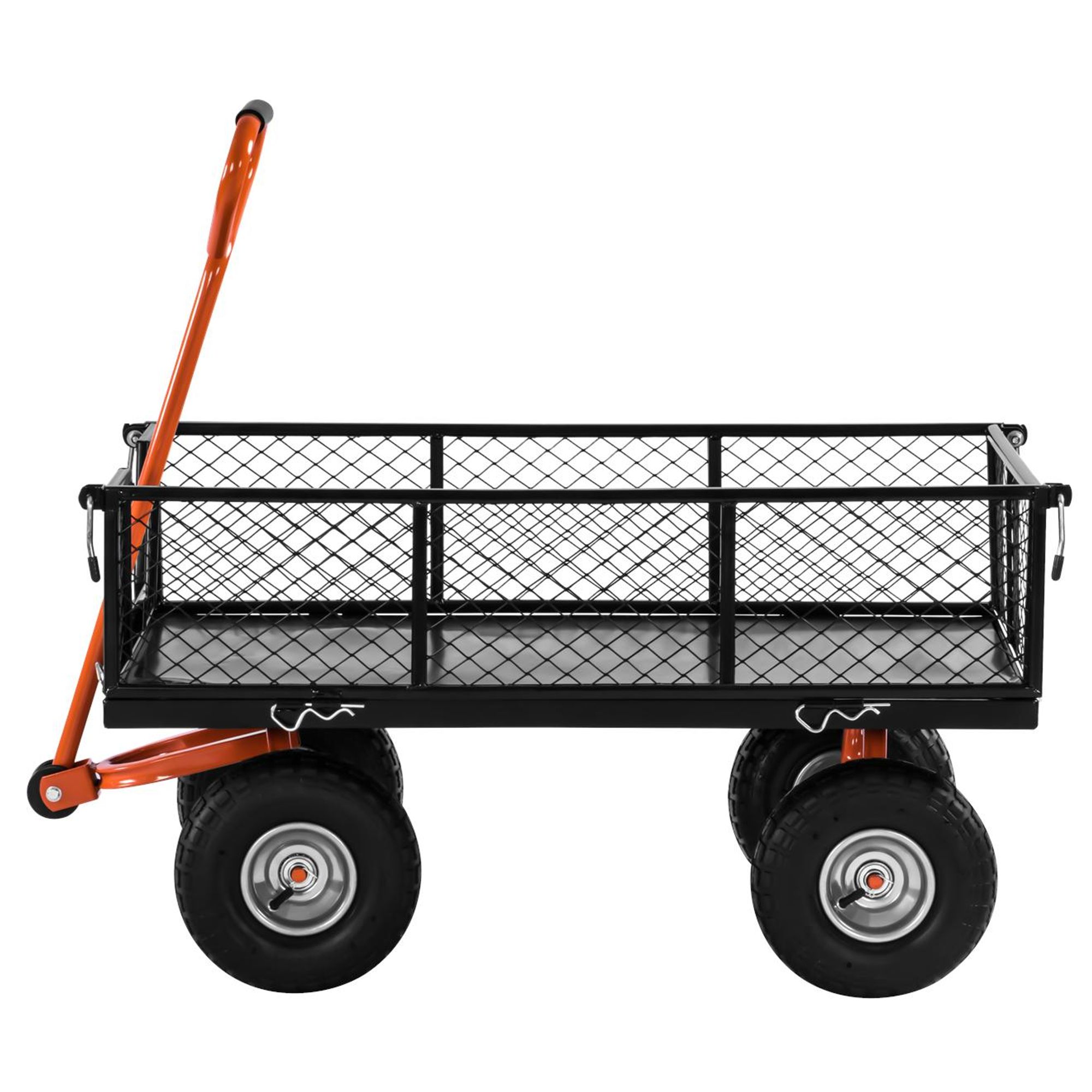 KRAFT&DELE | Gartenwagen, mit Abnehmbaren Seiten und Luftreifen, Belastbarer Transportwagen bis 400kg, Transportwagen, Bollerwagen mit Luftreifen 100L