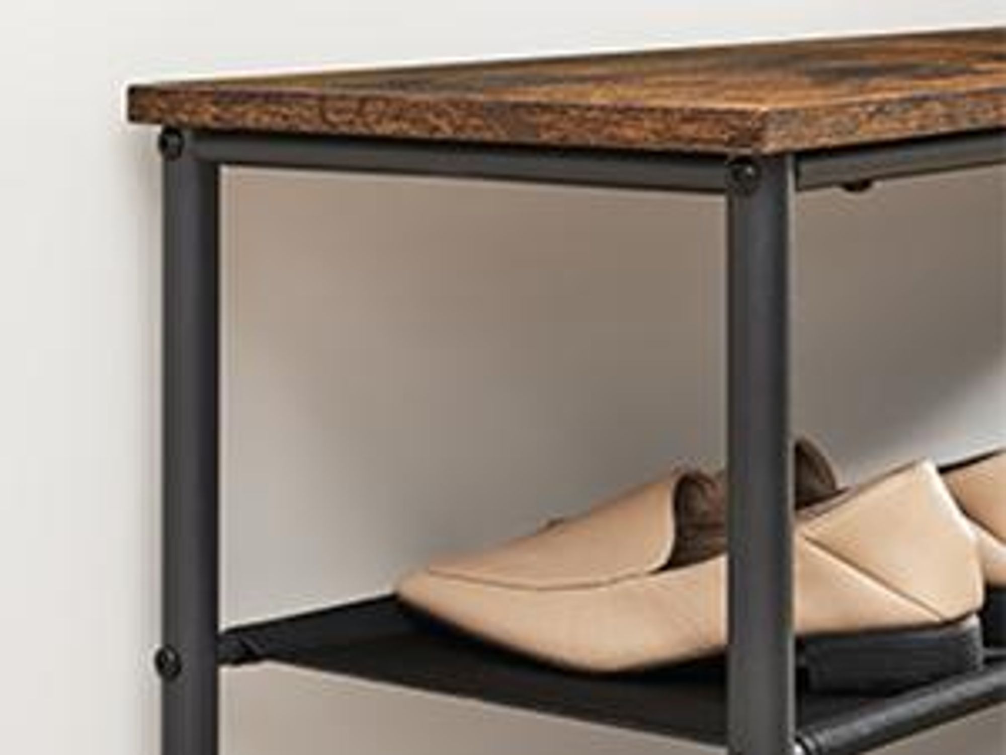 VASAGLE Schuhregal mit 5 Ebenen große Oberfläche für Taschen Schuhablage vintage