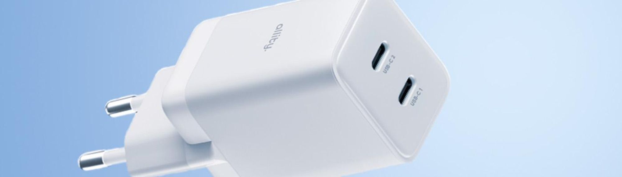 Allity ładowarka dwa USB-C 45W sieciowa GaN mocna szybka do laptopa telefon