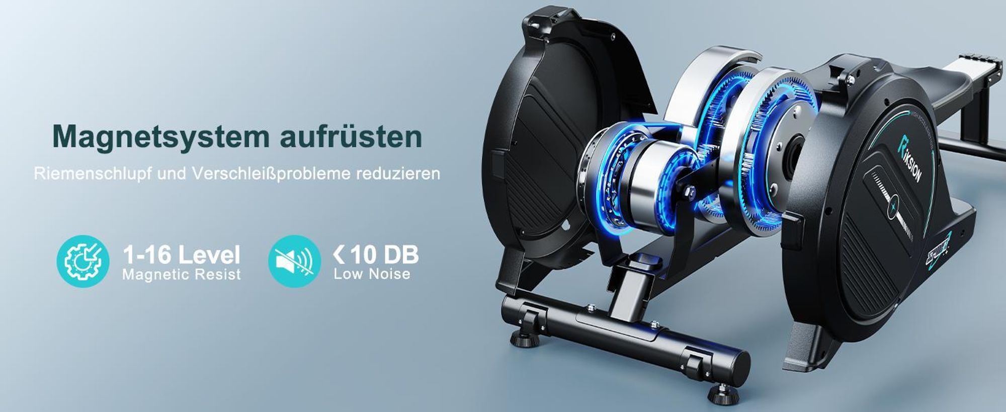 Riksion Rudergerät für Zuhause mit Magnet-Fitnesstrainer, APP & LCD, Rudergerät 16 Stufen Widerstand, Indoor-Gerät für das Home-Gym, 160 kg Kapazität