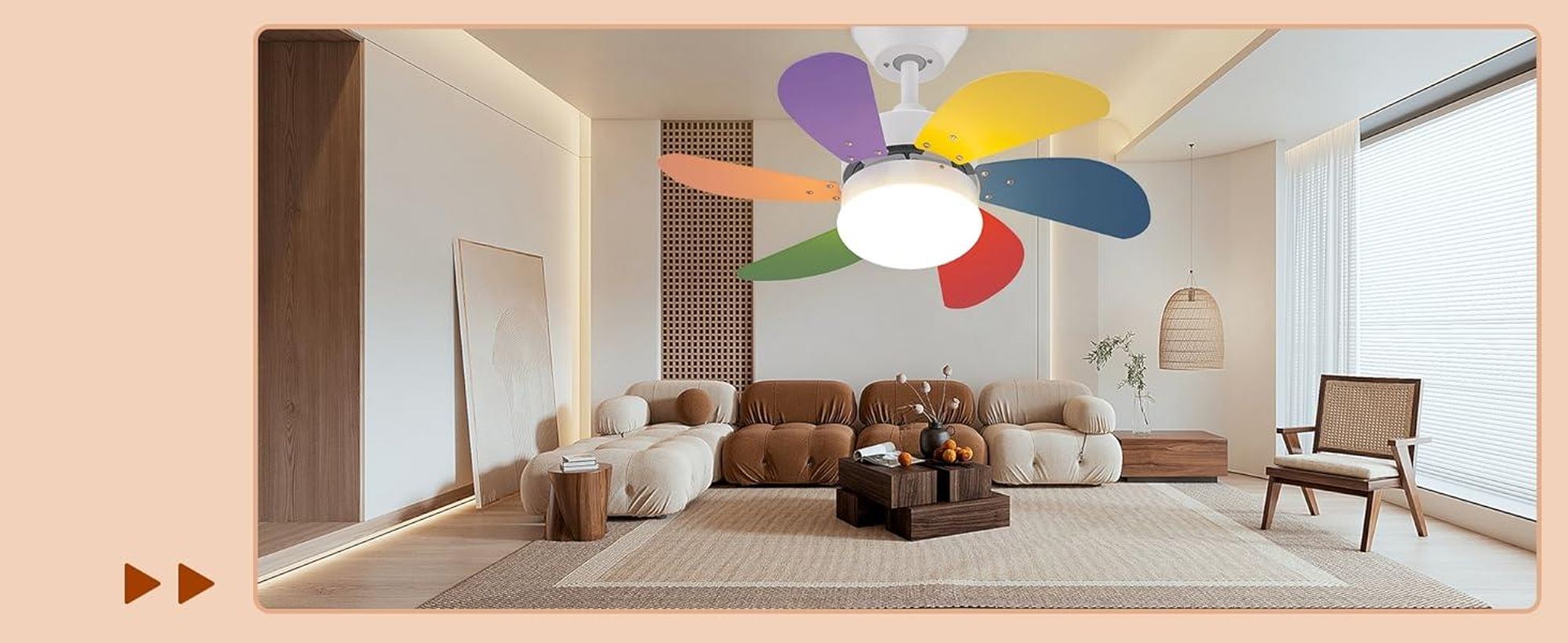 ZMH Stropní ventilátor se světlem a dálkovým ovládáním Tichý Úspora energie 6 lopatek 75 cm Časování 1H/2H/4H pro Obývací Pokoj Kuchyň