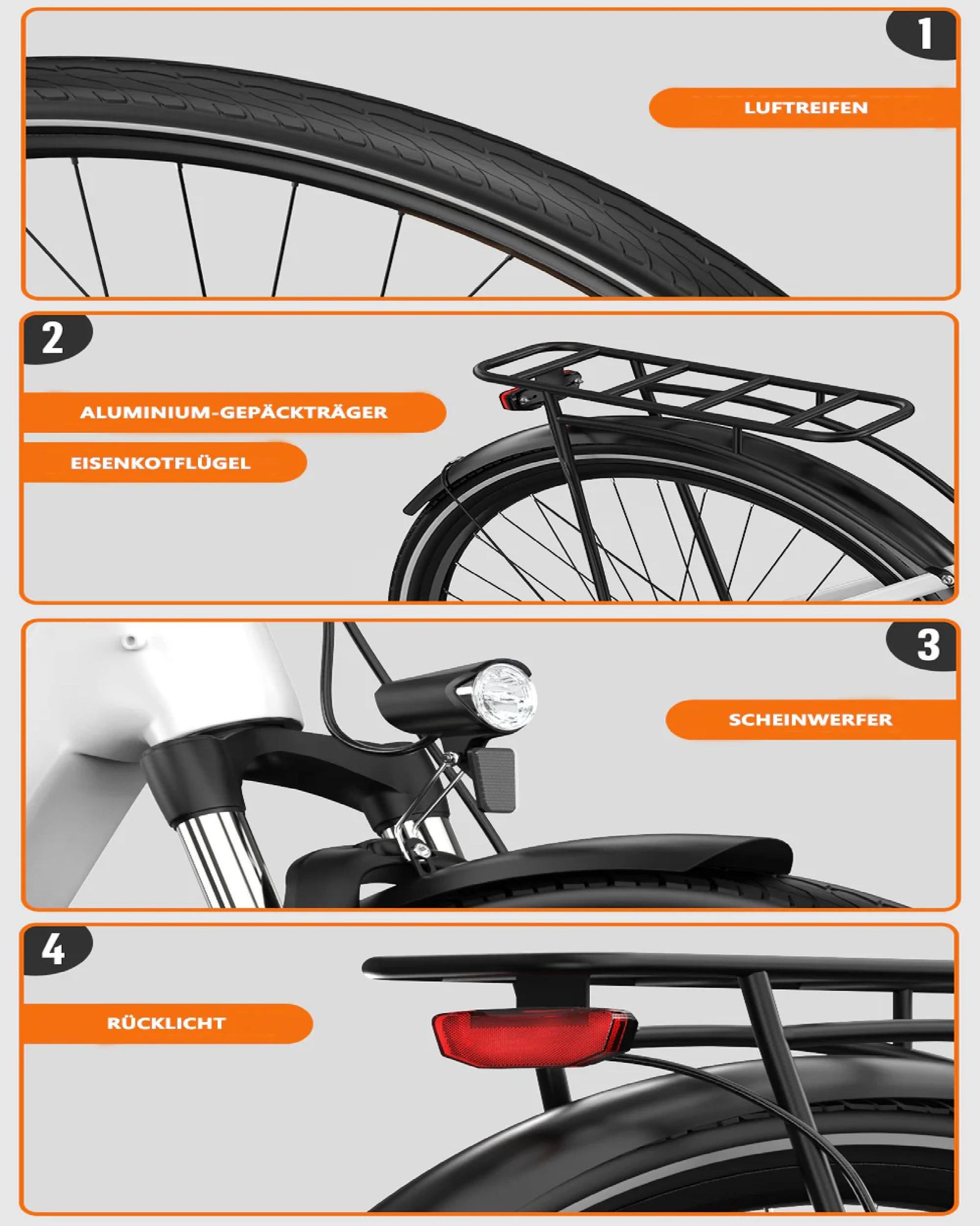 ONESPORT OT07 Elektrische Bike - 250W Motor 36V14AH Batterie 27.5 Zoll Reifen Hydraulische Scheibenbremsen - Weiß