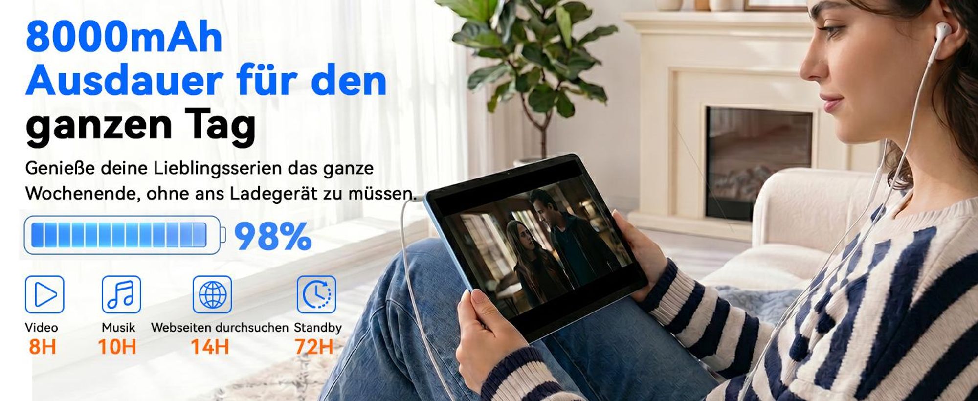 TABWEE T70 11“ Tablet, 32(8+24)+256GB, Android 16, 8000mAh, BT5.0, Face ID, Widevine L1, Rheinland, Umfasst Tastatur, Maus, Eingabestift usw