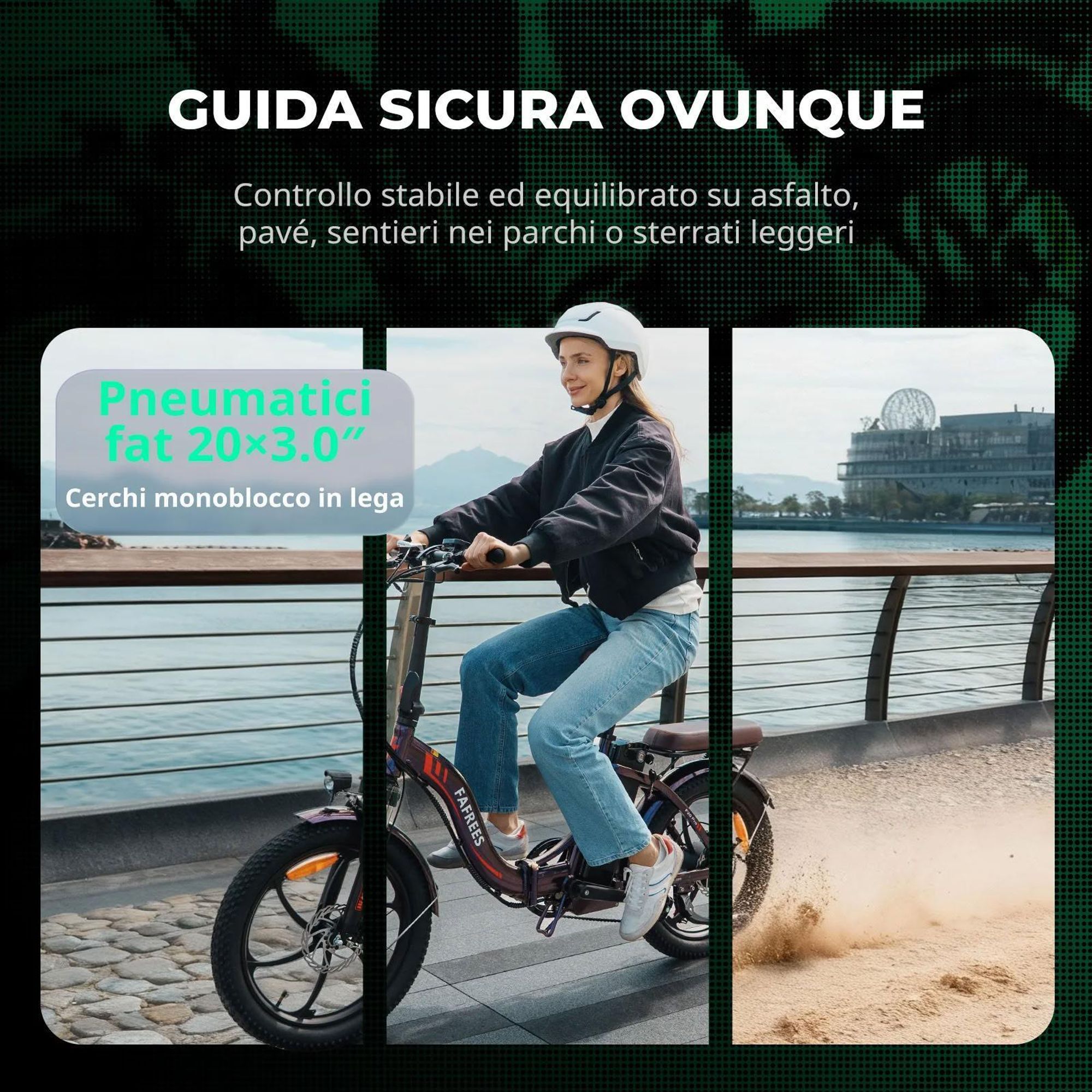 Bicicletta Elettrica FAFREES F20 Pro - Motore 250W Batteria 36V20Ah Pneumatici Da 20" Freni A Disco Meccanici - Aurora Blu