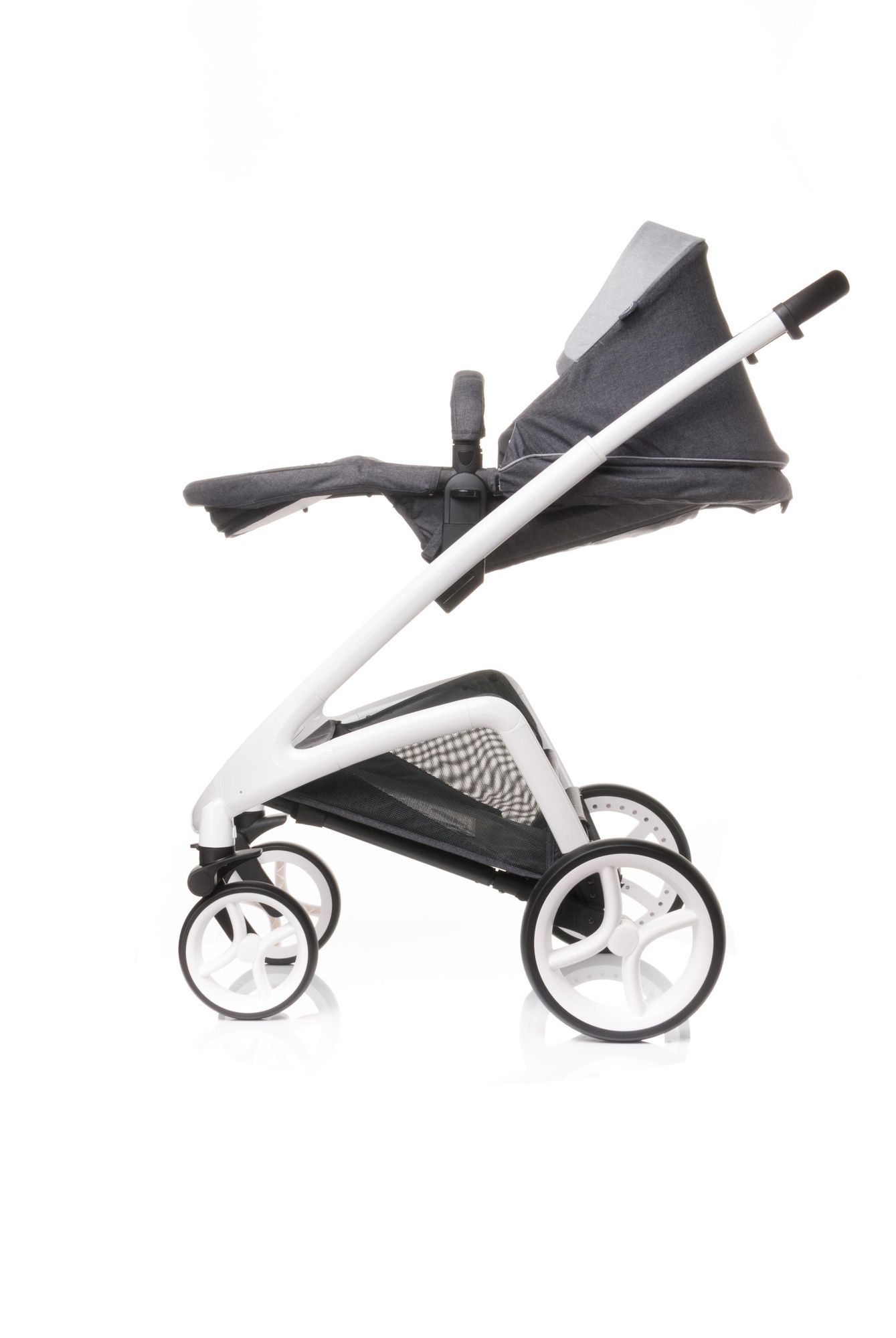 4Baby | Kinderwagen - Kombikinderwagen 2in1 - Dunkelgrau - Aluminiumrahmen - gefederte Räder - wendbarer Sitz, Einhand-Faltmechanismus, UPF 50+, Cosmo