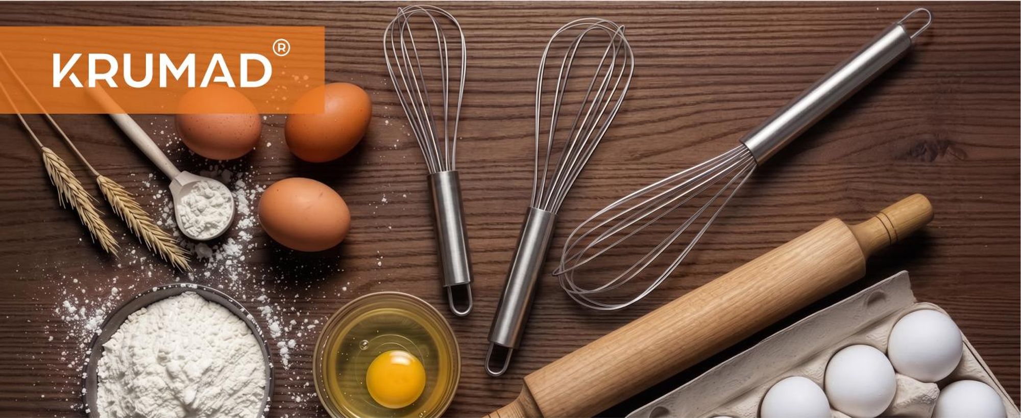 KRUMAD Schneebesen Set 3-teilig, Edelstahl Rührbesen, Hand Schneebesen Küche, Quirl zum Verquirlen, Mischen und Backen, spülmaschinengeeignet