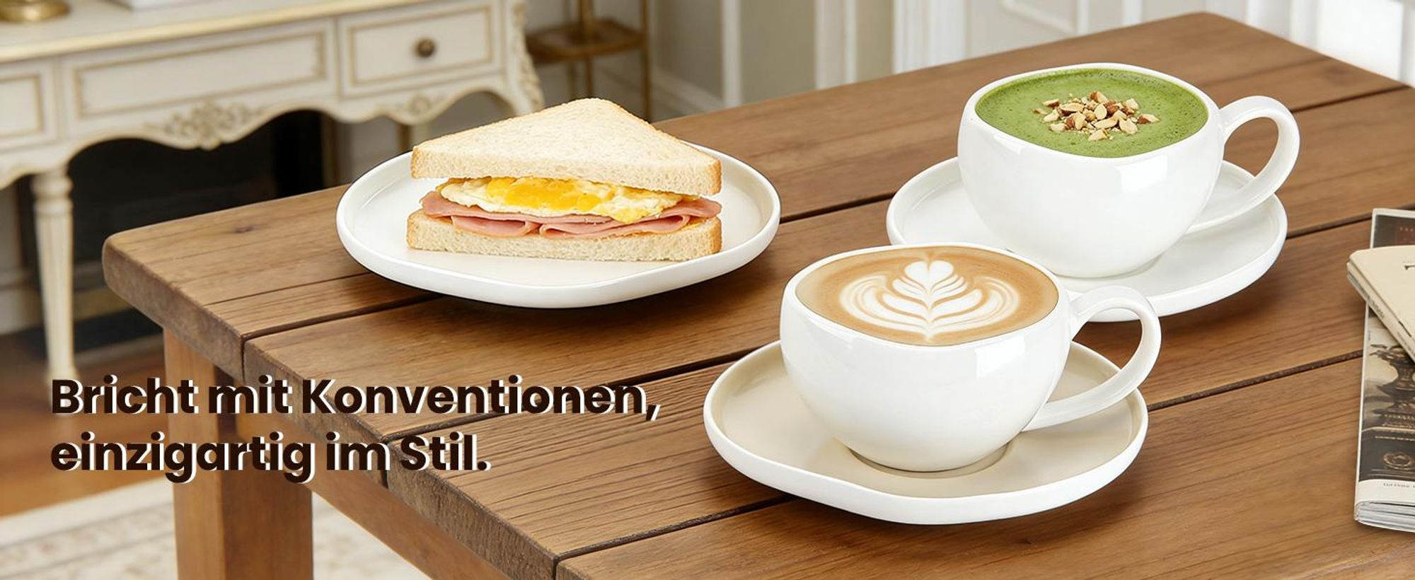 HOMELUX Tassen Set 6er mit Untertassen 200 ml Kaffeetassen Set Espressotassen Set 6 Personen, Hält Lange Warm Spülmaschinenfest Kaffee Tassen Sets