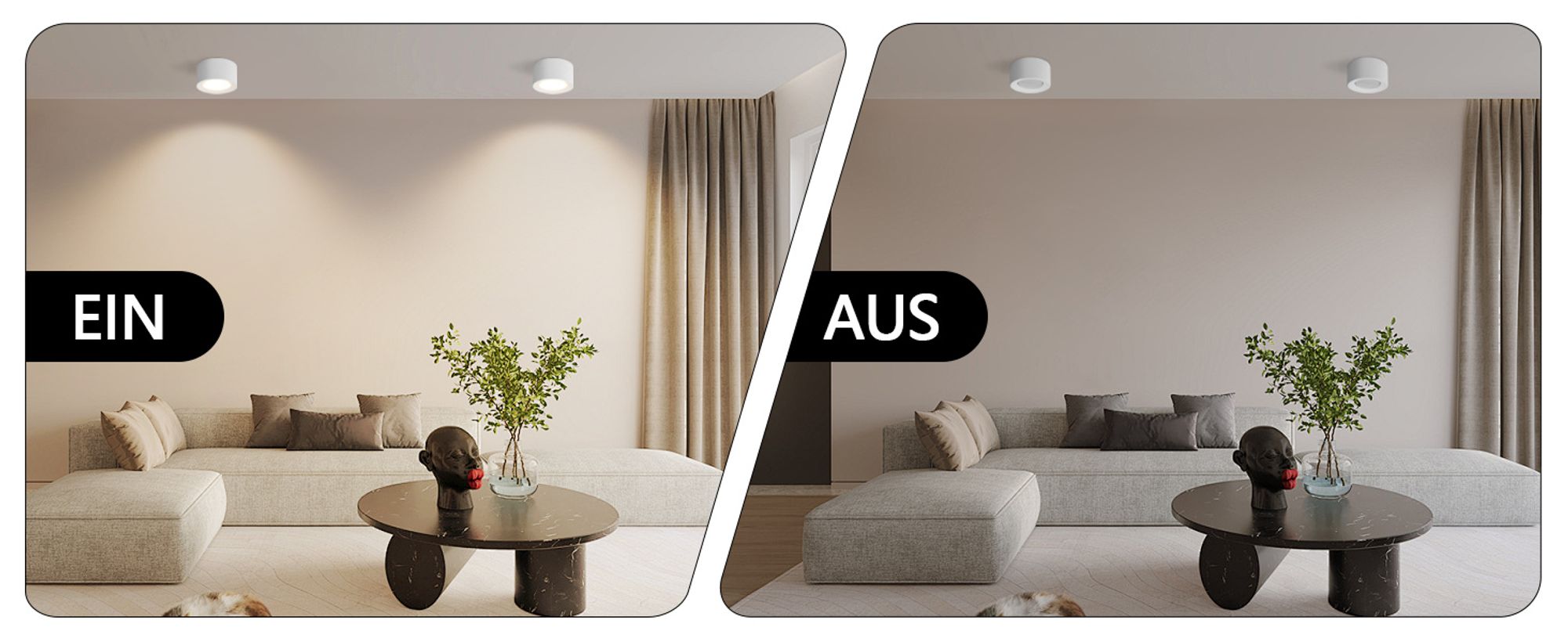 ZMH Aufbauspot rund Aufbaustrahler weiß Aufbauleuchte GX53 Deckenspots flach Spots Deckenleuchte Aufputz aus Gips Modern klein Deckenlampe Max.10W für Wohnzimmer Esszimmer  Ohne Leuchtmittel