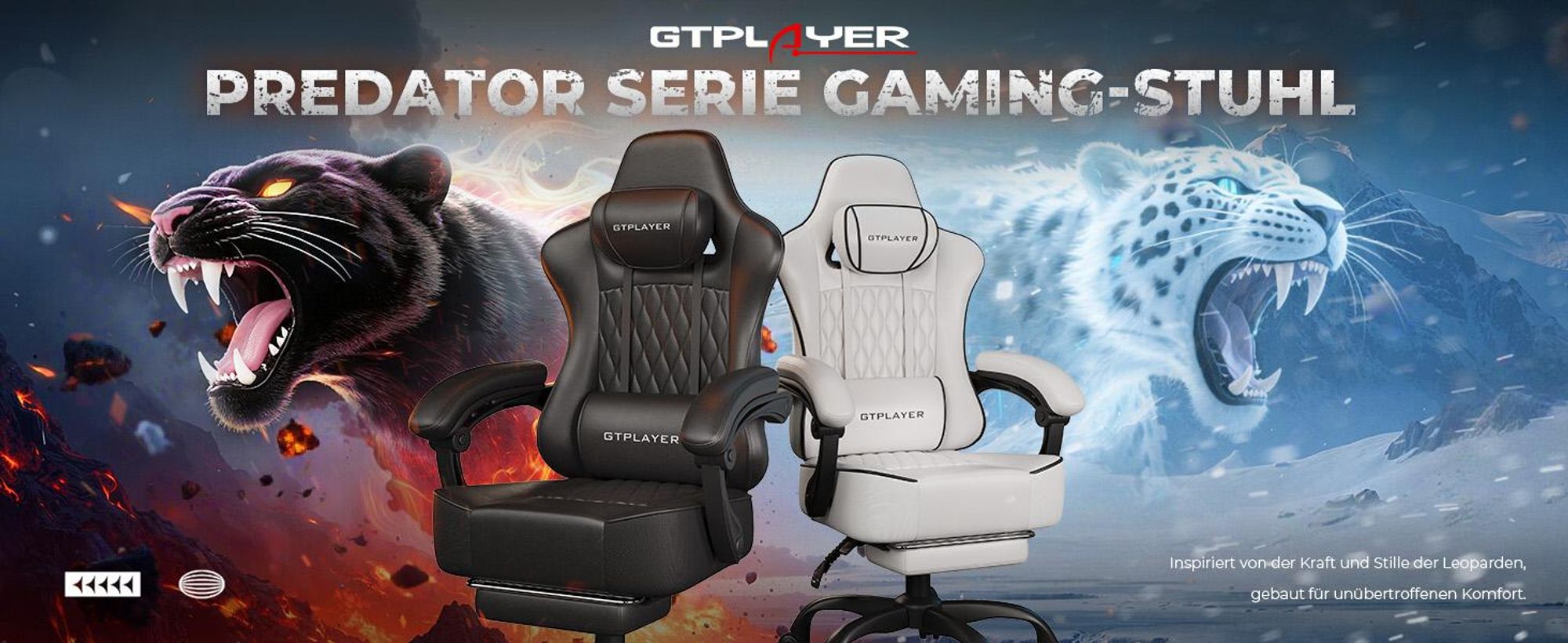 GTPLAYER GamingStuhl, Bürostuhl, Ergonomischer Pc Stuhl, Höhenverstellbarer Drehstuhl, Armlehnen mit Synchronmechanik, Lendenkissen, Kopfkissen