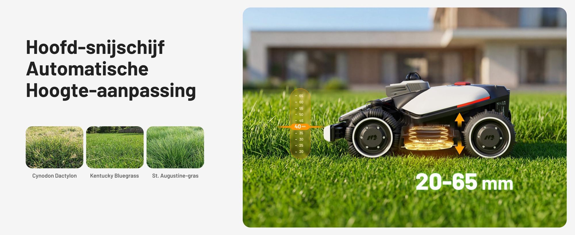 Robotmaaier Mammotion LUBA Mini 2 AWD 1500, met garage en wasstandaard, zonder kabel, voor 1500 m², kanten maaien, hellingen 80%, auto-kartering, APP
