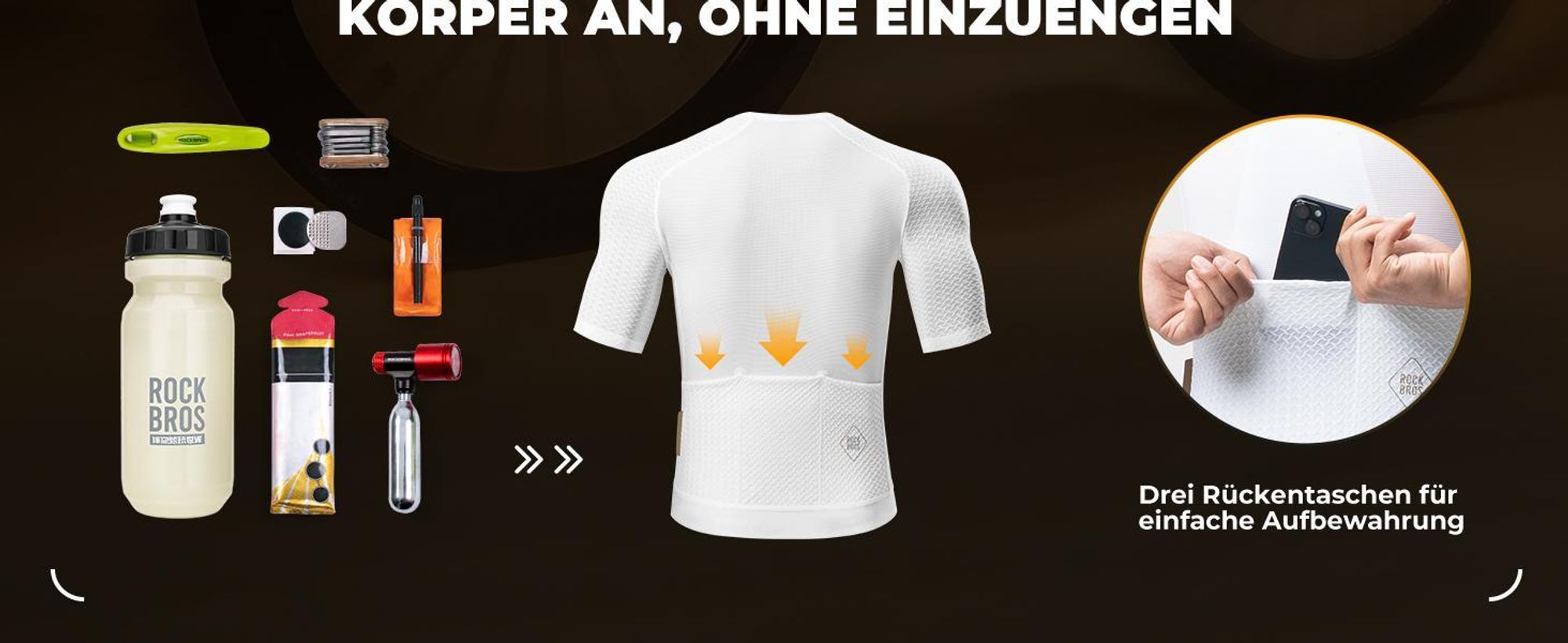 ROCKBROS Herren Damen Fahrradtrikot Kurzarm Radtrikot Sommer Atmungsaktiv Schnell trocknend Fahrradbekleidung Weiß EU M