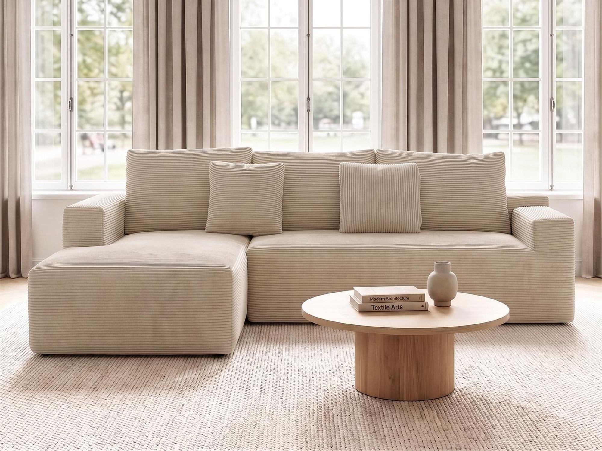 OYAJIA Ecksofa, modulares Sofa 240 cm breit, vakuumverpackt, Schlafsofa, Keine Montage erforderlich, mit großer Chaiselongue , für Wohnzimmer, Gäste