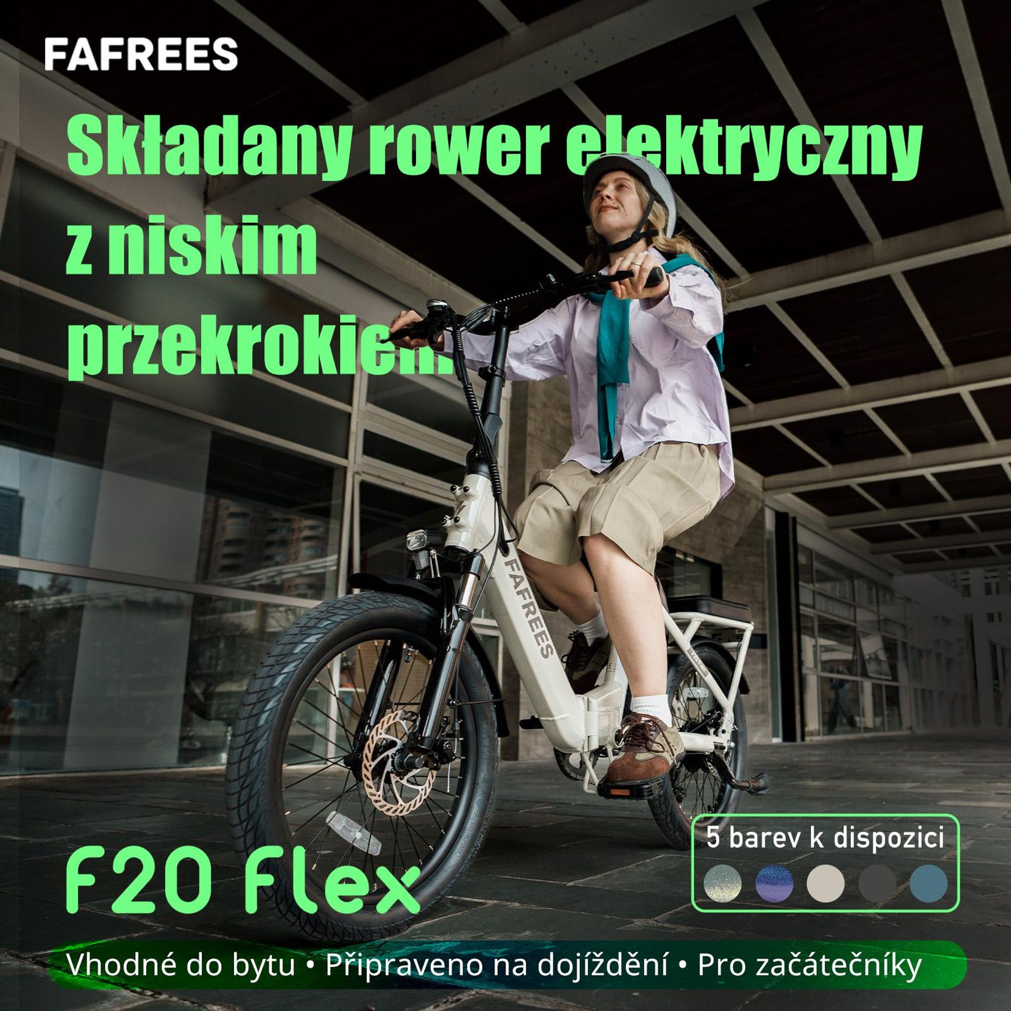 Rower elektryczny FAFREES F20 Flex – silnik 250 W, akumulator 36 V 20 Ah, zasięg 75–100 km, mechaniczne hamulce tarczowe – Kolor Czarny Metaliczny