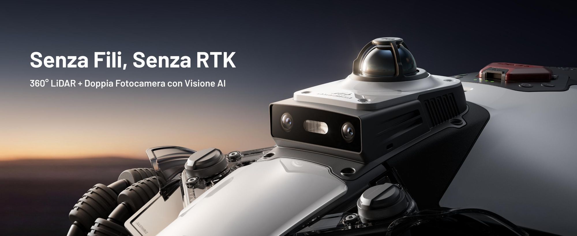 Robot tagliaerba Mammotion LUBA Mini 2 AWD 1500 con garage, senza filo, fino a 1500 m², taglio bordi, DropMow, mappatura, 4G, APP