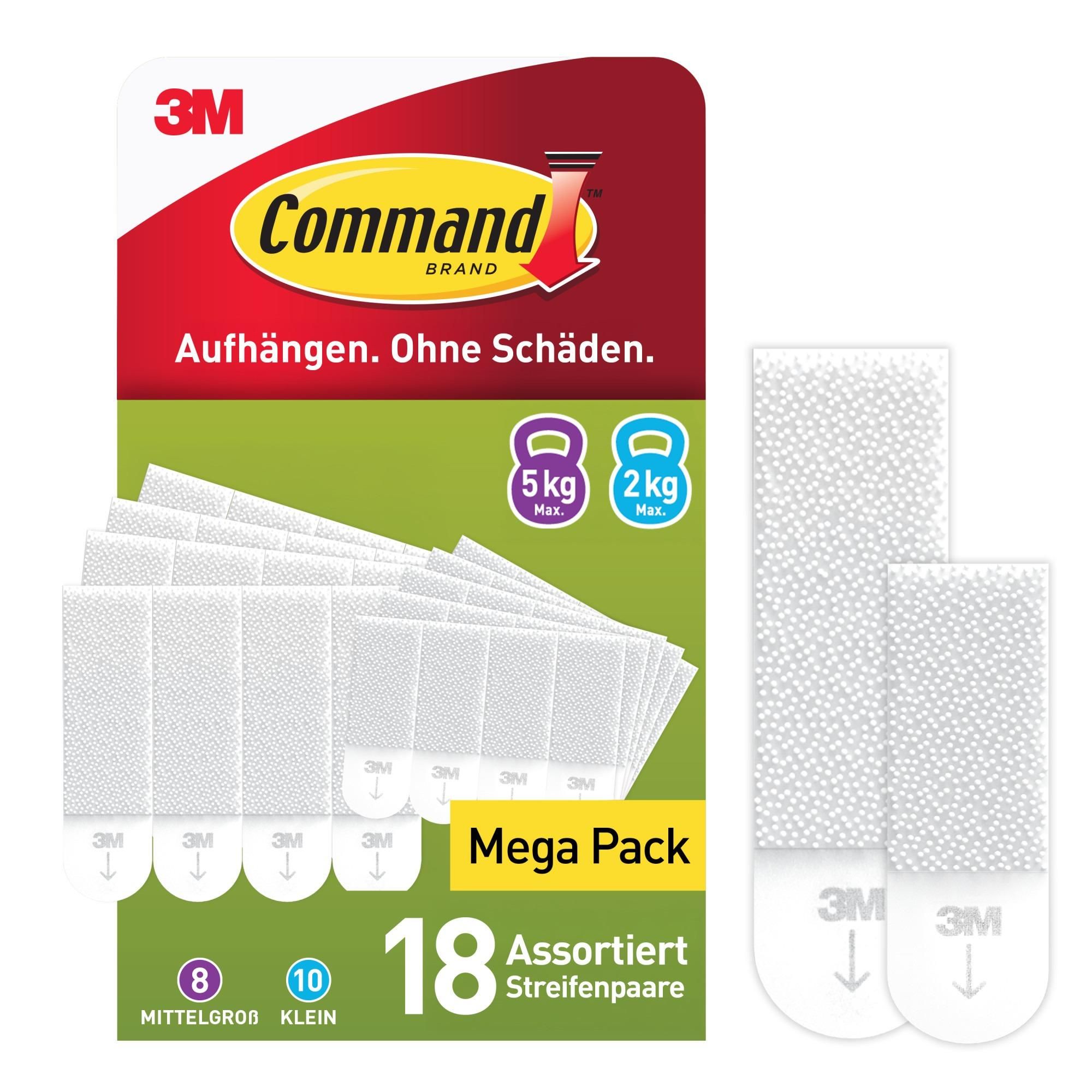 Command™ Bilder-Montage-Strips, Größen S und M, weiß, PH203-18EU | Packung (1 Stück)