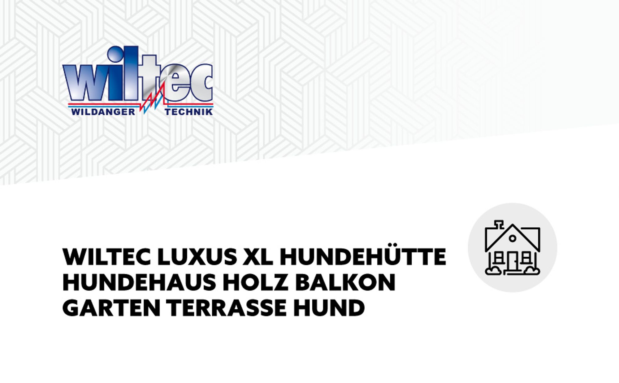 Wiltec Luxus XL Hundehütte 93,5 x 77,5 x 70 cm, braun, Hundehaus aus Holz mit Veranda, Hundehöhle Outdoor für Balkon Garten Terrasse