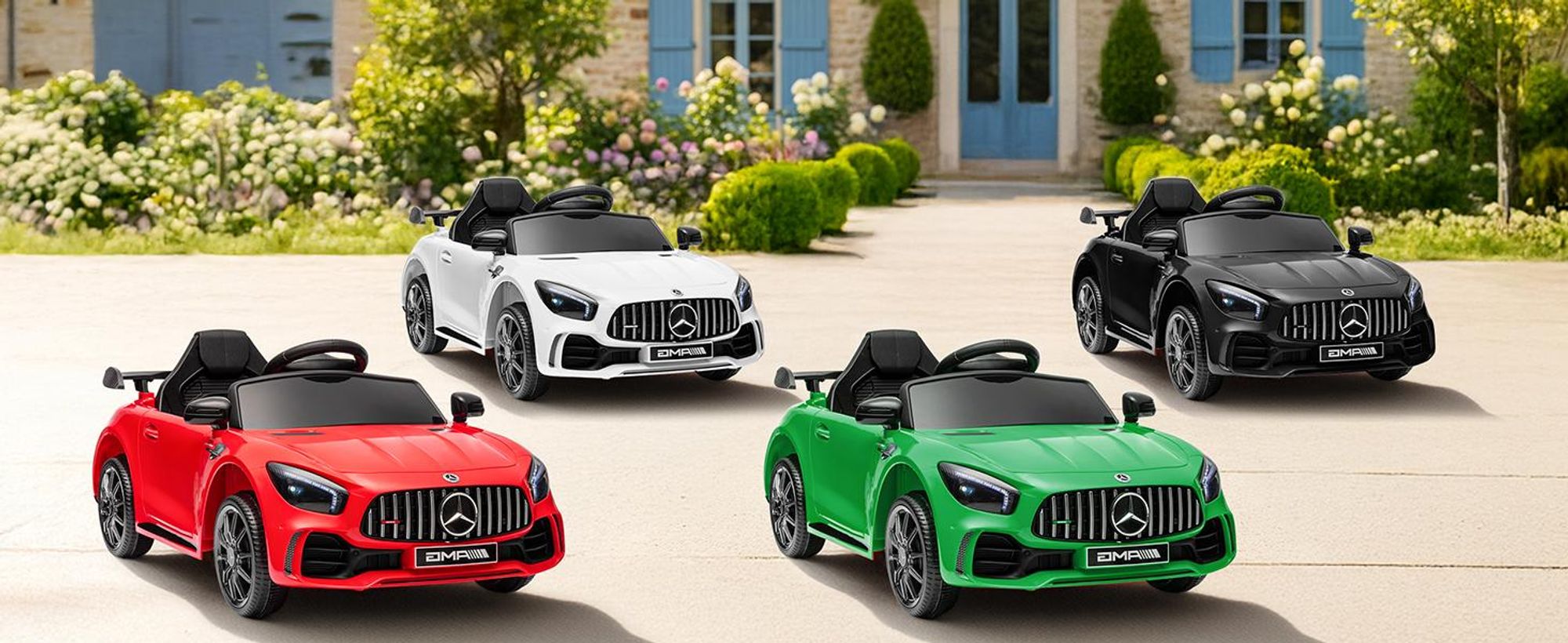 Elektroauto Kinderauto Mercedes-Benz AMG Gtr, mit 2,4G Fernbedienung, LED Scheinwerfer, MP3, Hupe und Musik, Grün