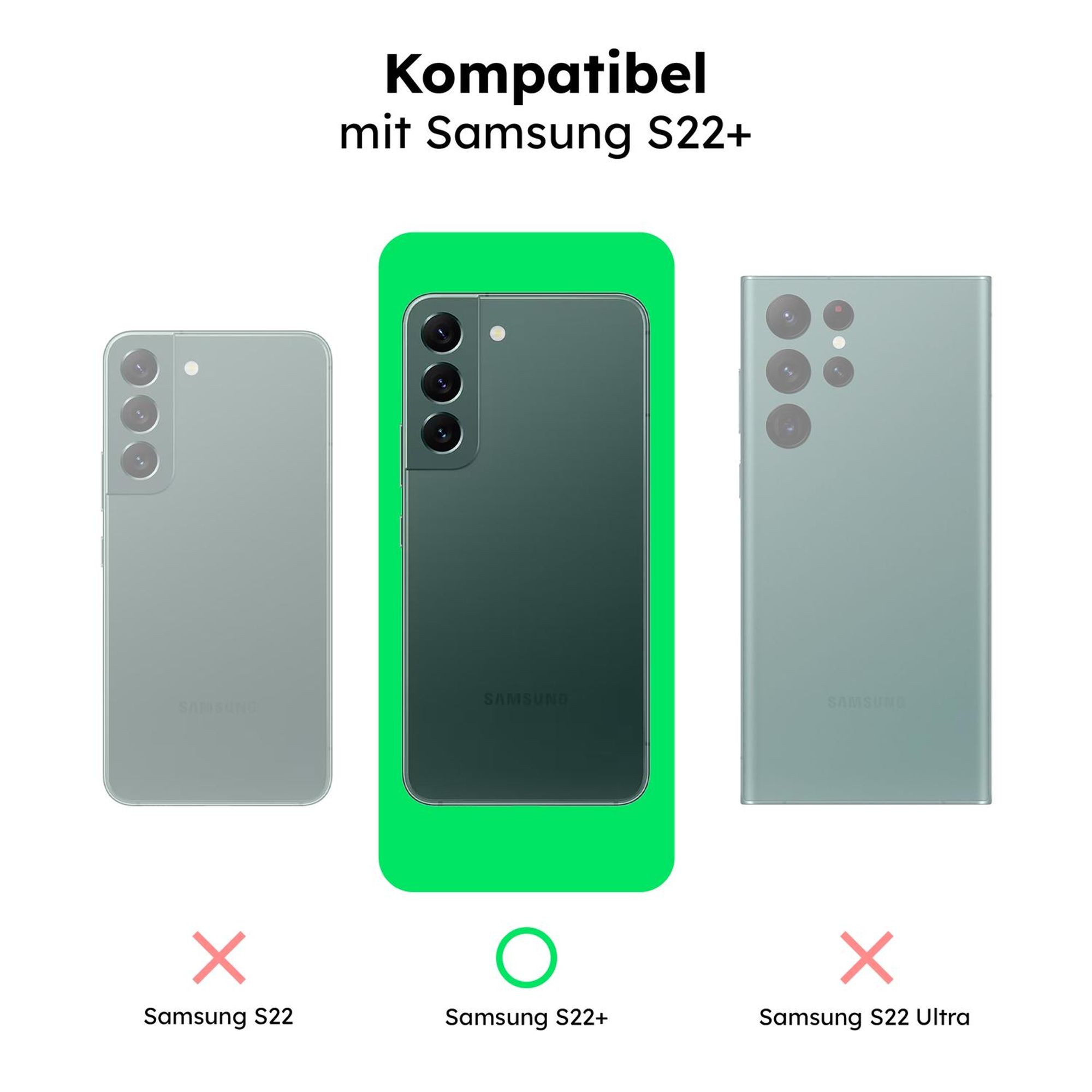 Samsung Galaxy S22+ Schutzhülle kompatibel mit Magsafe, Handyhülle, Silikonhülle - Minzgrün
