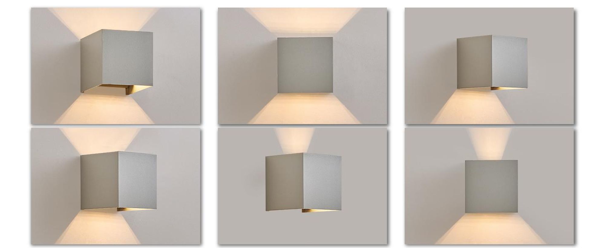 ZMH Applique murale Led 4ER Extérieur Gris Applique G9 Blanc chaud Moderne Up Down IP65 Etanche Applique extérieure Faisceau réglable Lampe de couloir