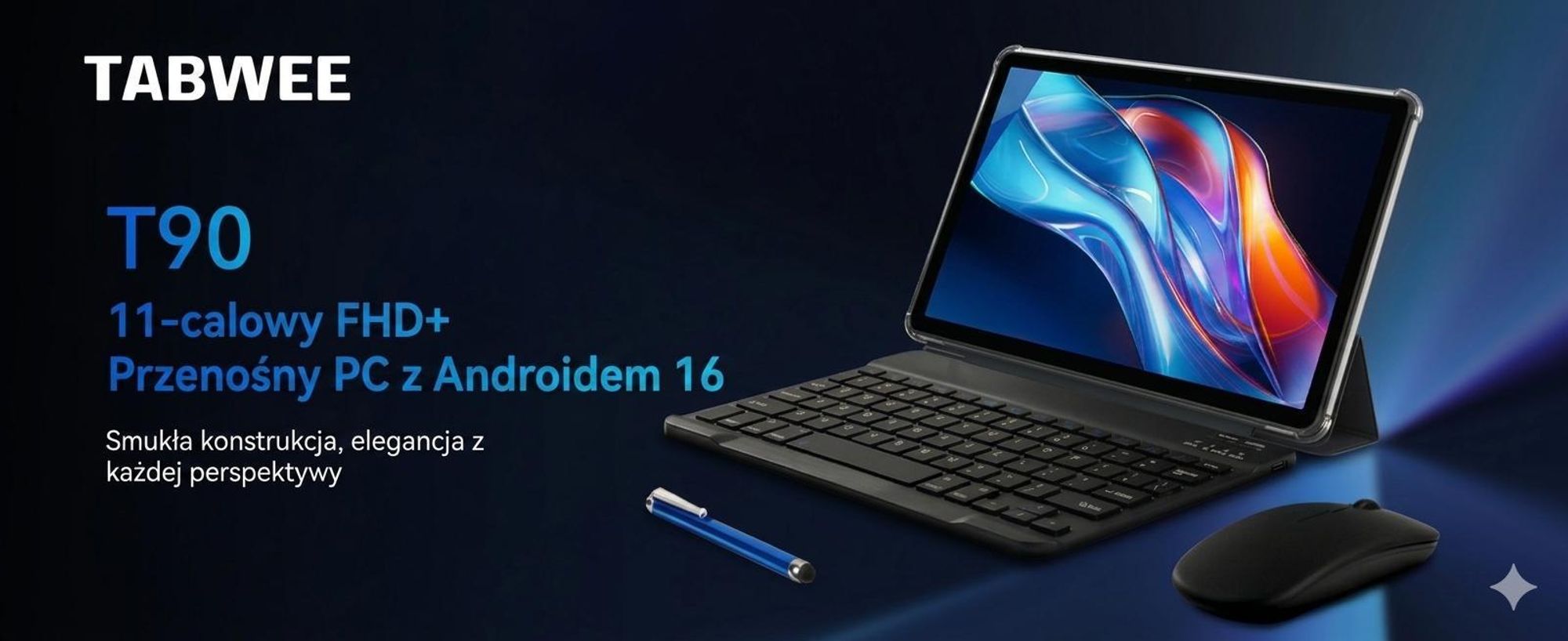 T90 Android 16 Tablet z klawiaturą i rysikiem–11-calowy tablet, 24+128 GB, FHD+1920x1200, ośmiordzeniowy procesor, 8000 mAh, Face ID, 13MP+5MP,GPS